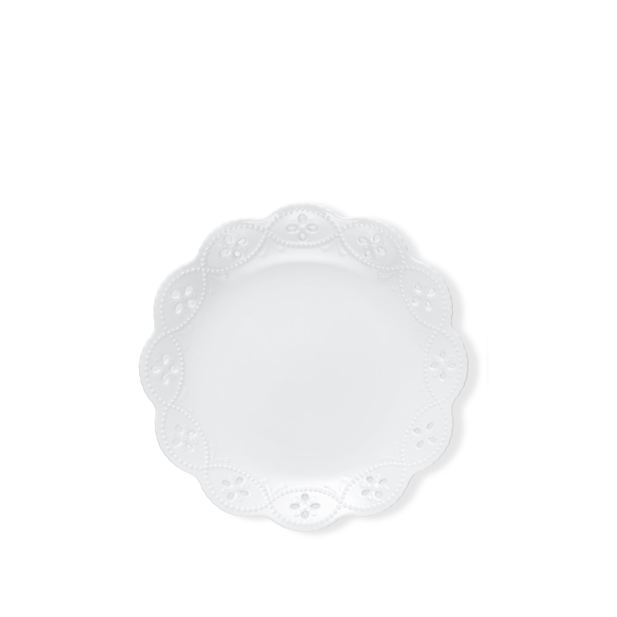 Dentelle Openwork Lace Flowers Fine Porcelain Dinner Plate, 26cm