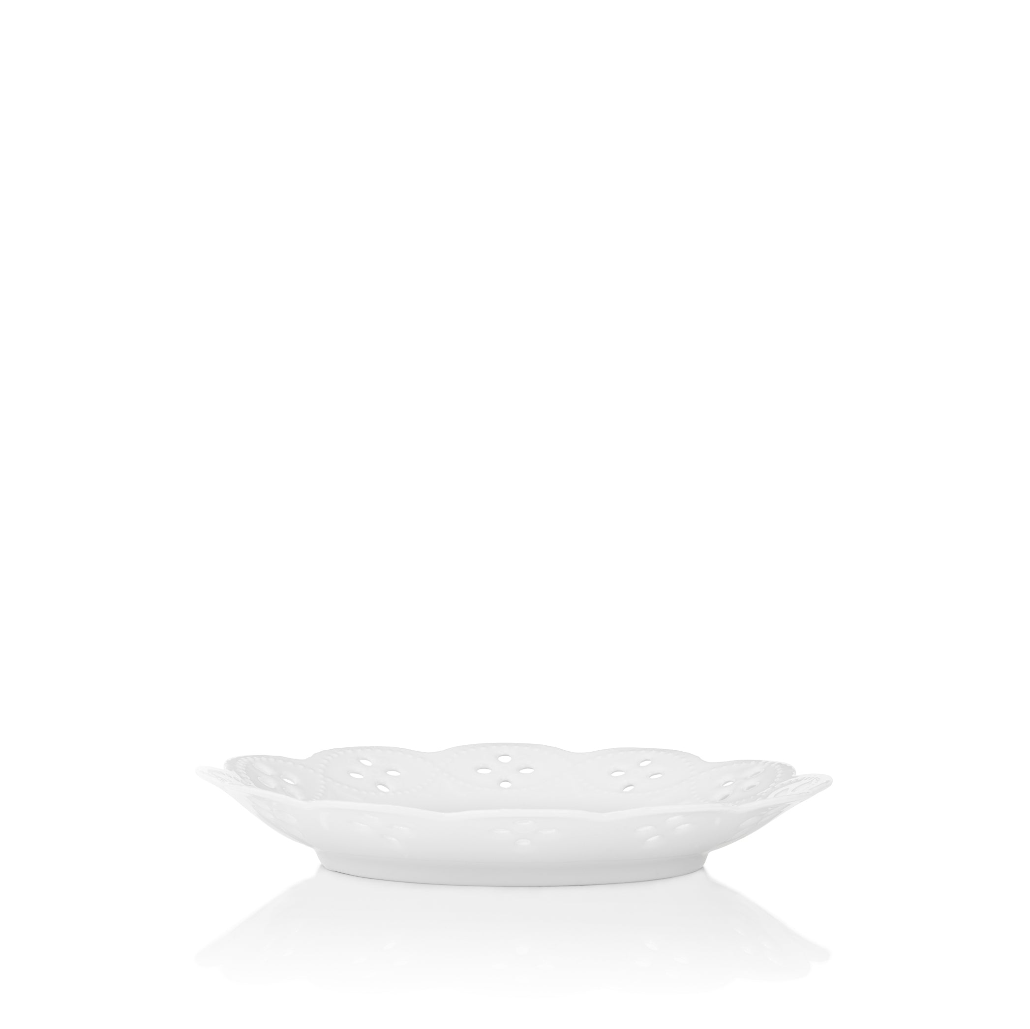 Dentelle Openwork Lace Flowers Fine Porcelain Side/Dessert Plate, 19cm