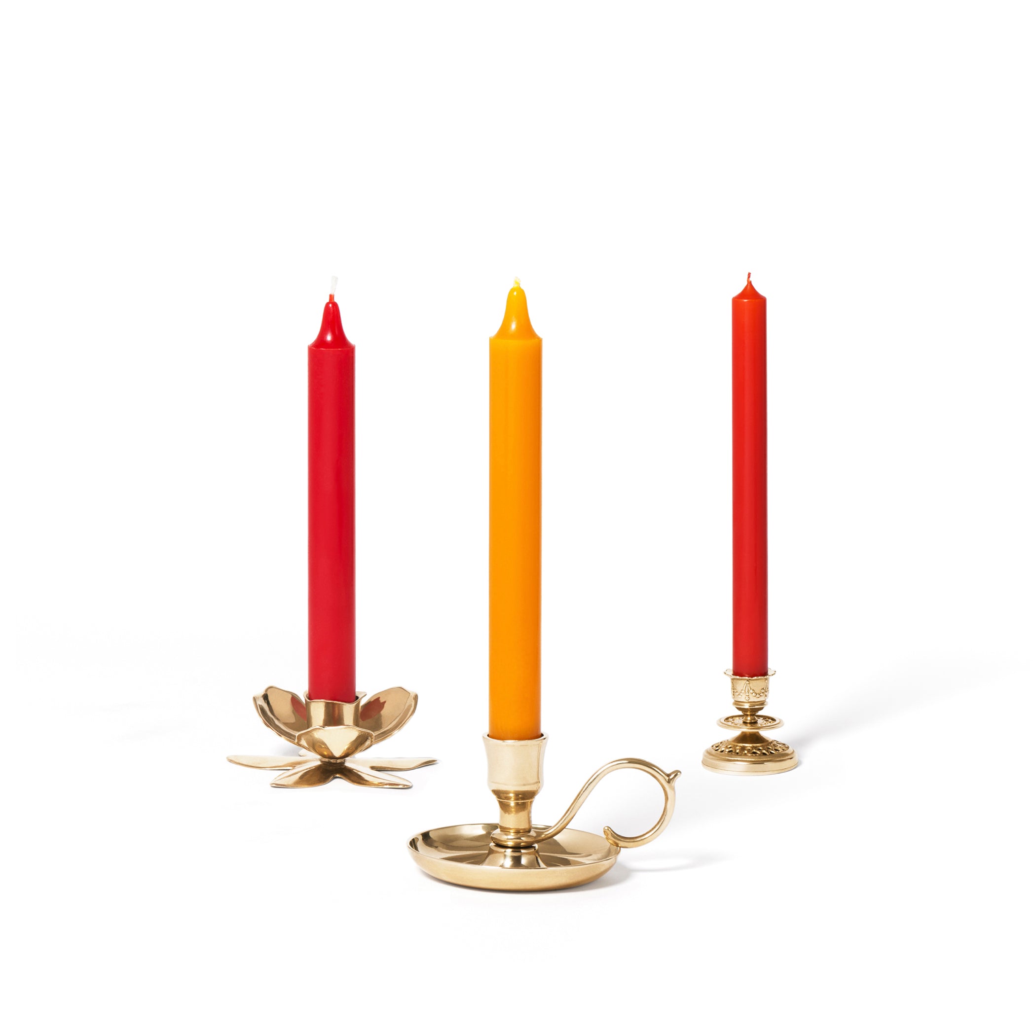 Gold Plated Chiselled Candle Holder by Trudon