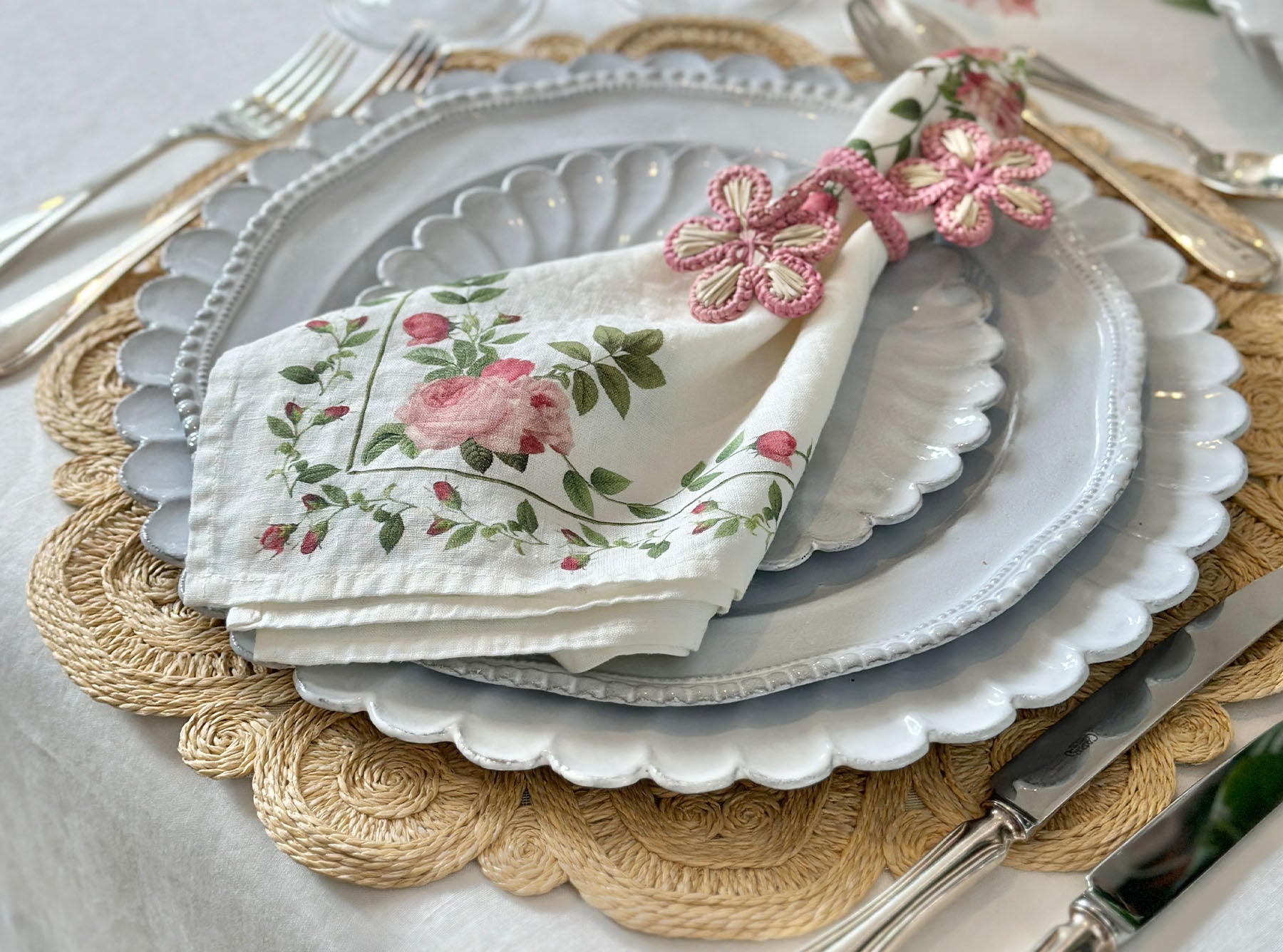 'Elia' Handwoven Straw Effect Placemat, 40cm