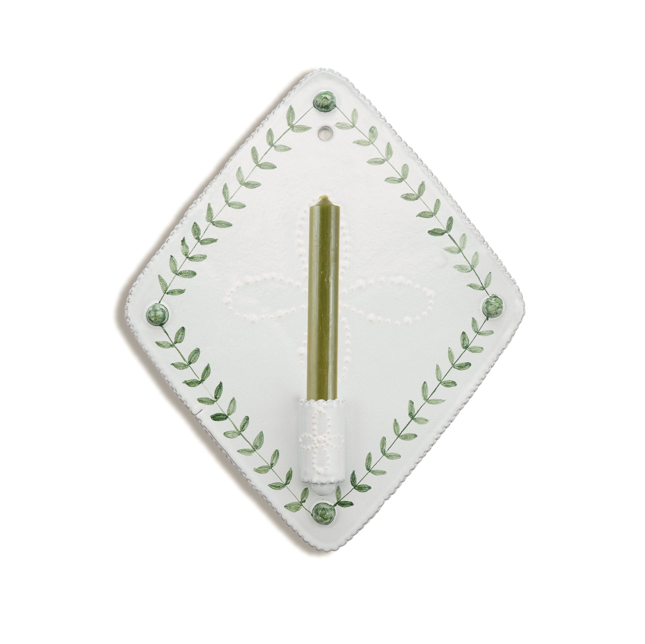 Green Laurel Diamond Sconce, 31cm