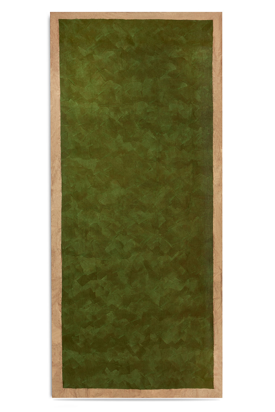 'Gold Edge' Linen Tablecloth in Avocado Green