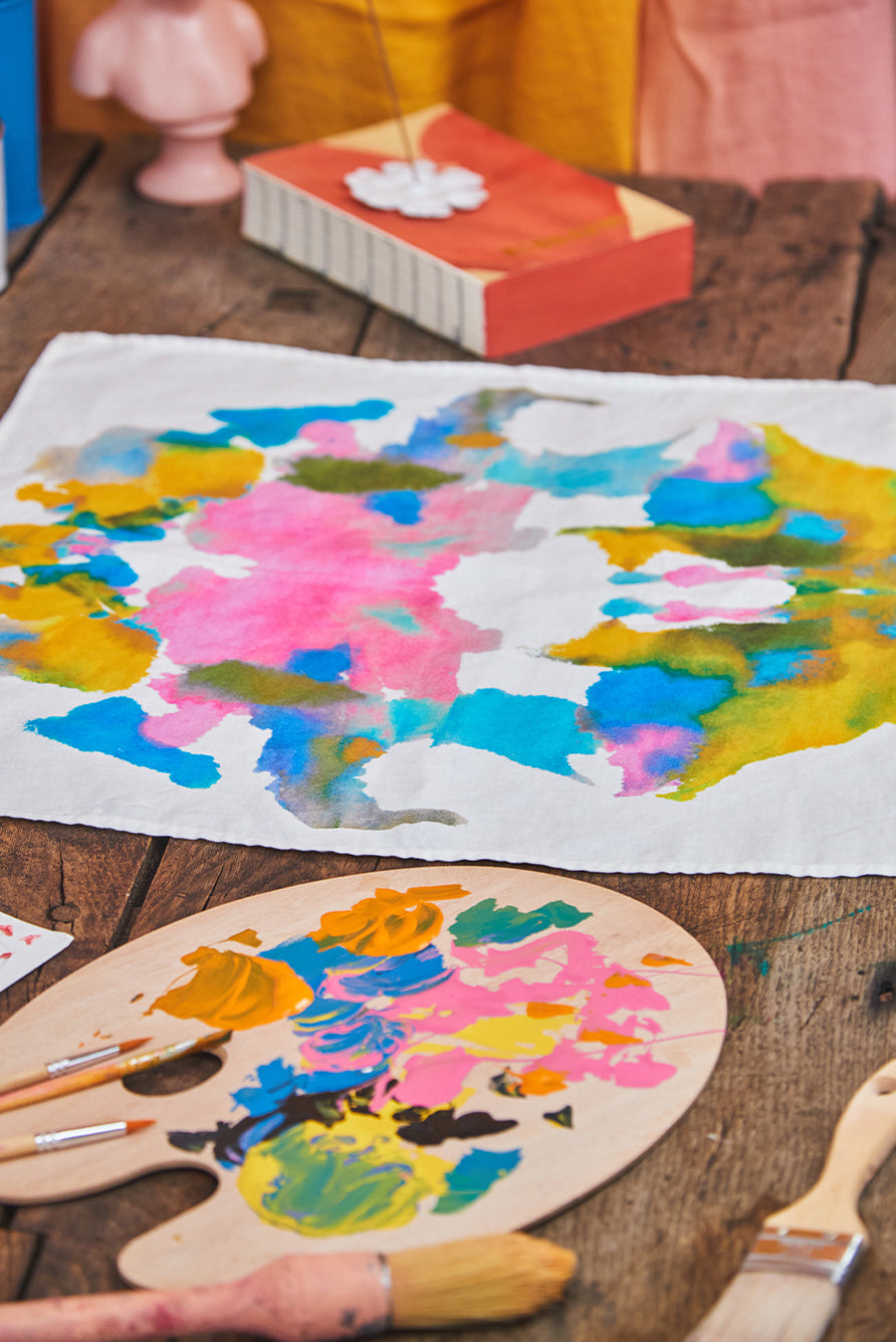 Set of 6 'Encre' Linen Napkins, 50x50cm