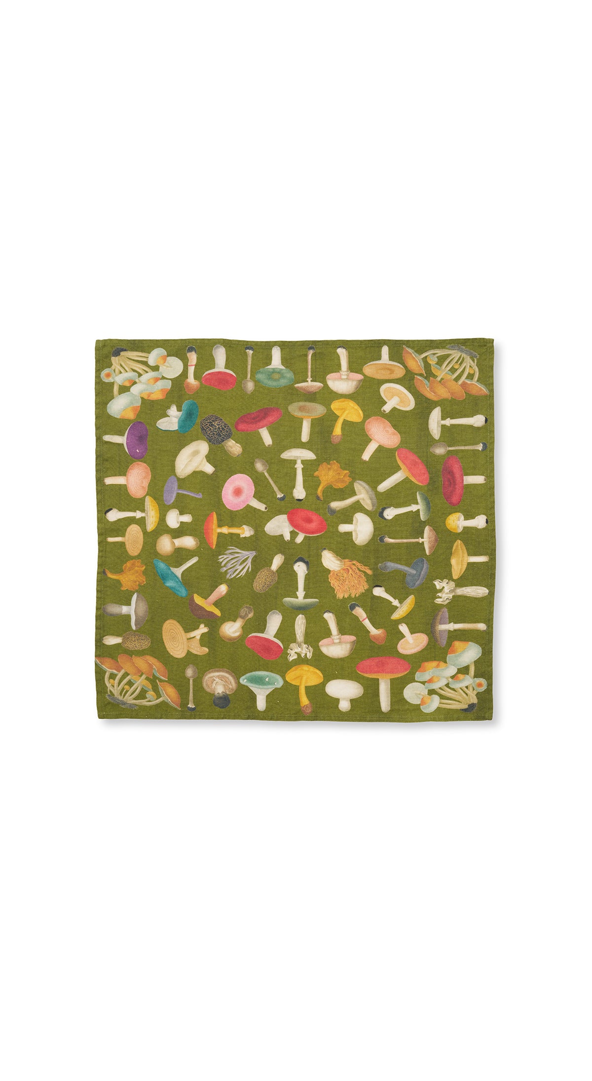 S&B x John Derian Green 'Fungi' Linen Napkin, 50x50cm