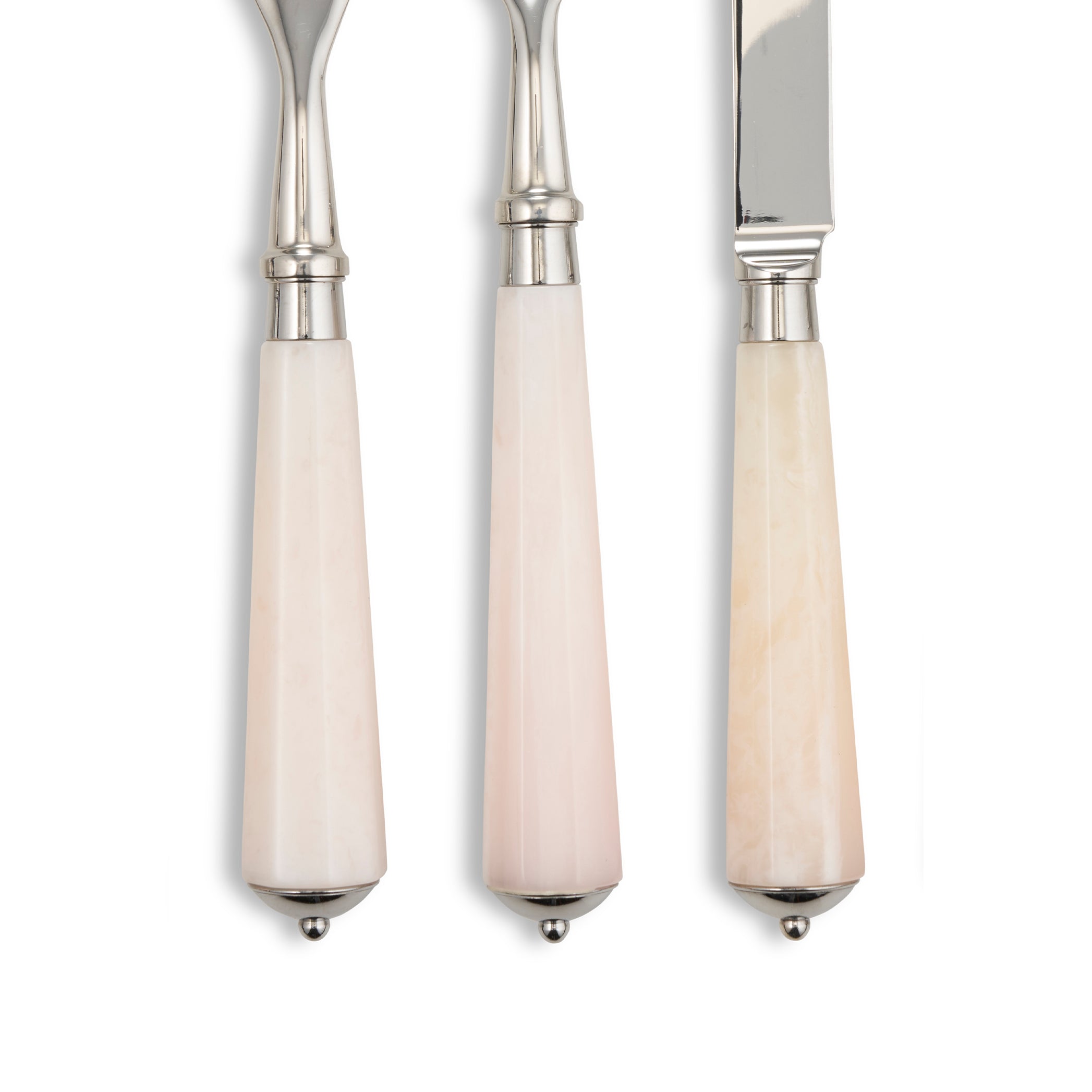 Ravel Faux Rose Quartz & Stainless Steel 7 Piece Cutlery Set