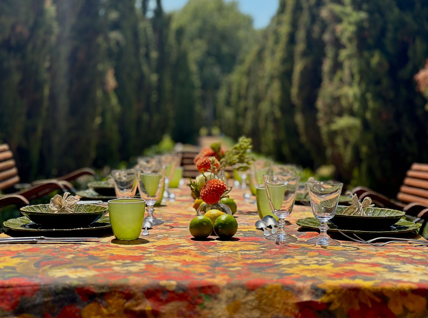 'Fleurs des Prés' Linen Tablecloth
