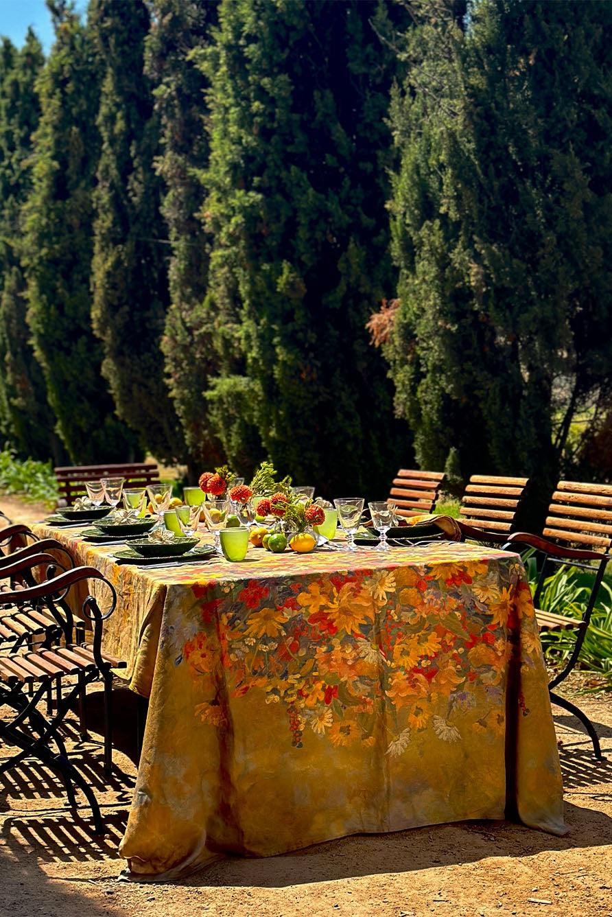'Fleurs des Prés' Linen Napkin, 50x50cm