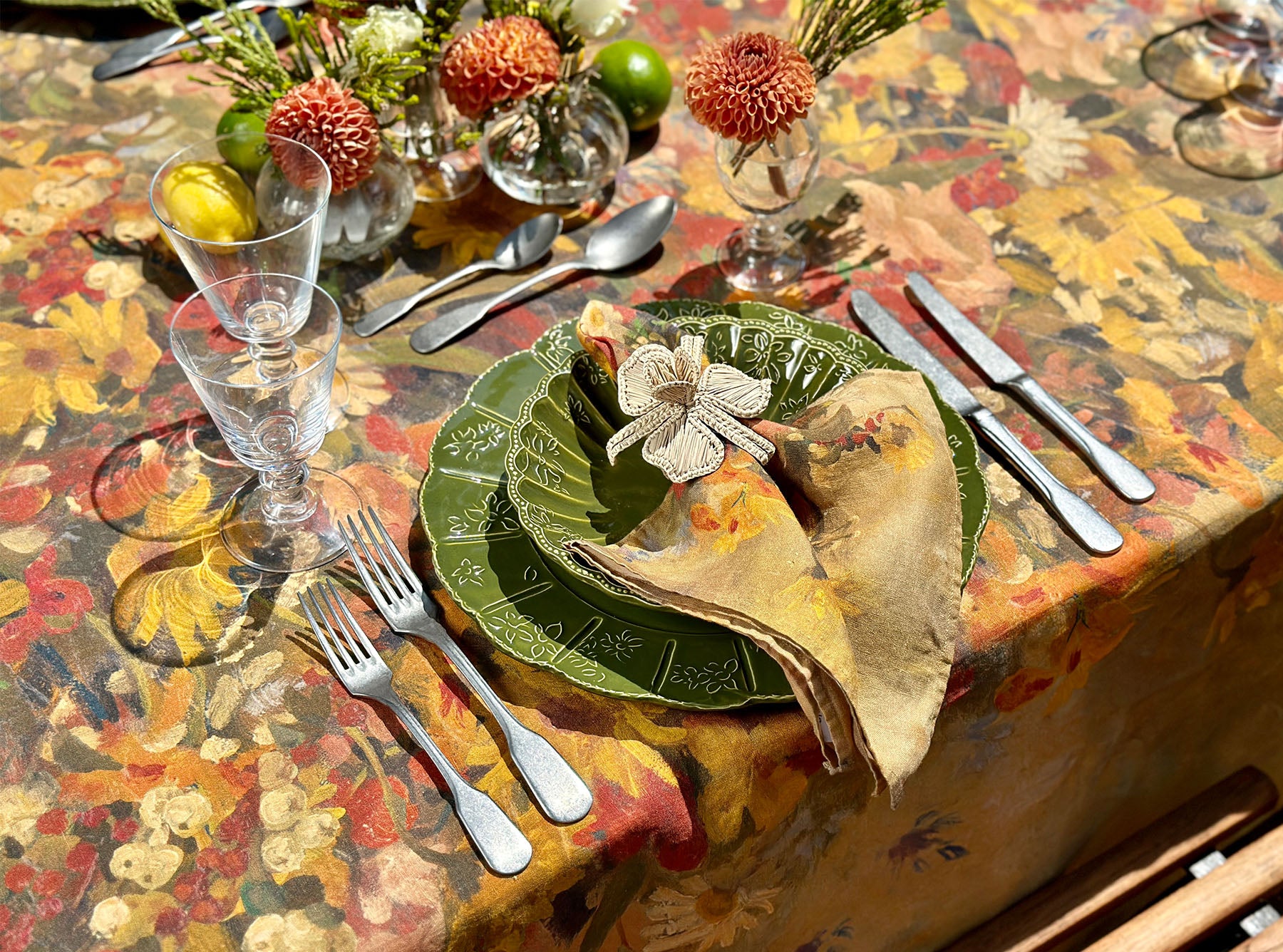 'Fleurs des Prés' Linen Napkin, 50x50cm