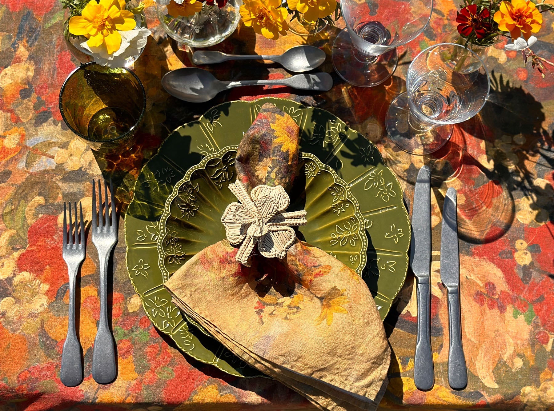 'Fleurs des Prés' Linen Napkin, 50x50cm