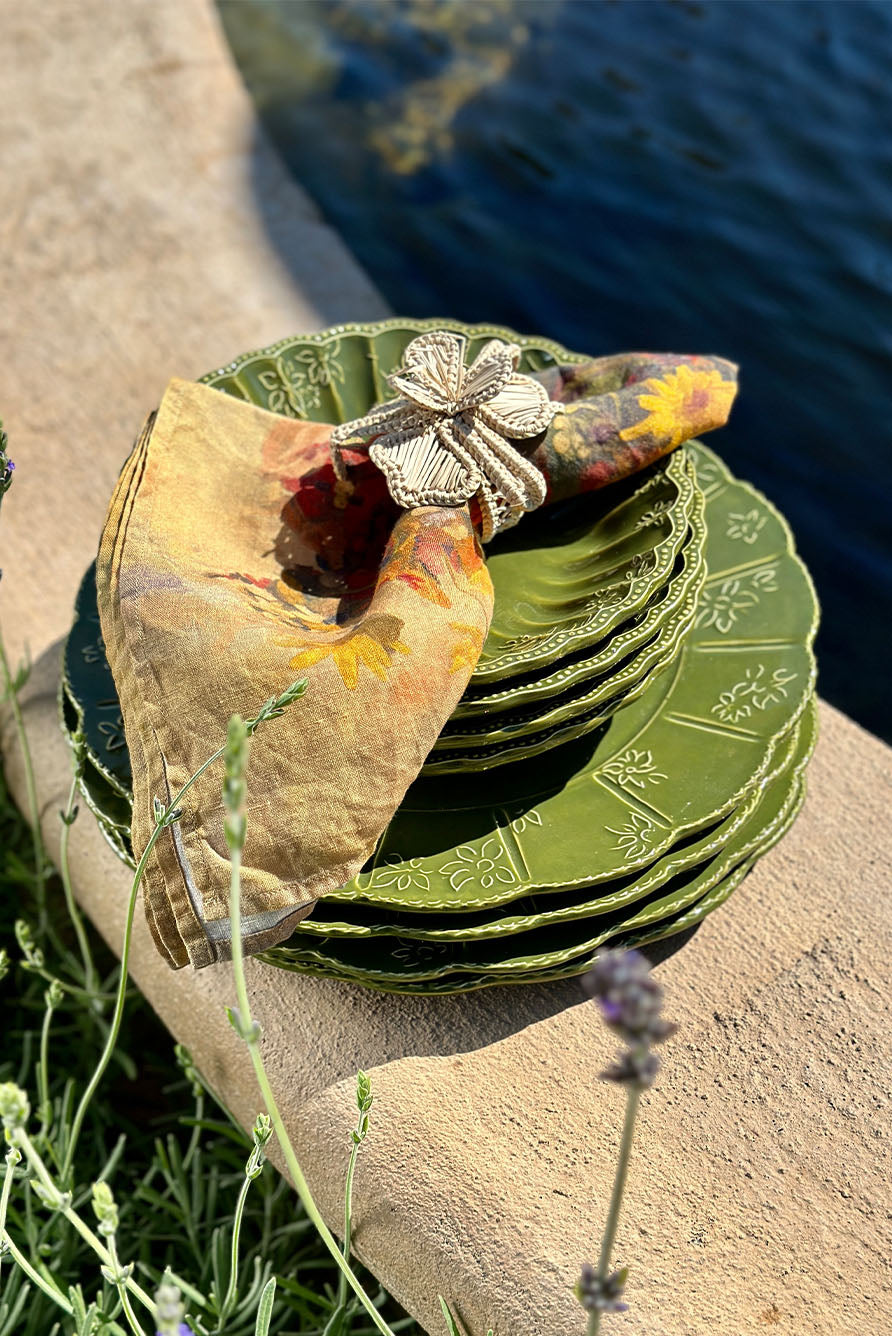 'Fleurs des Prés' Linen Napkin, 50x50cm