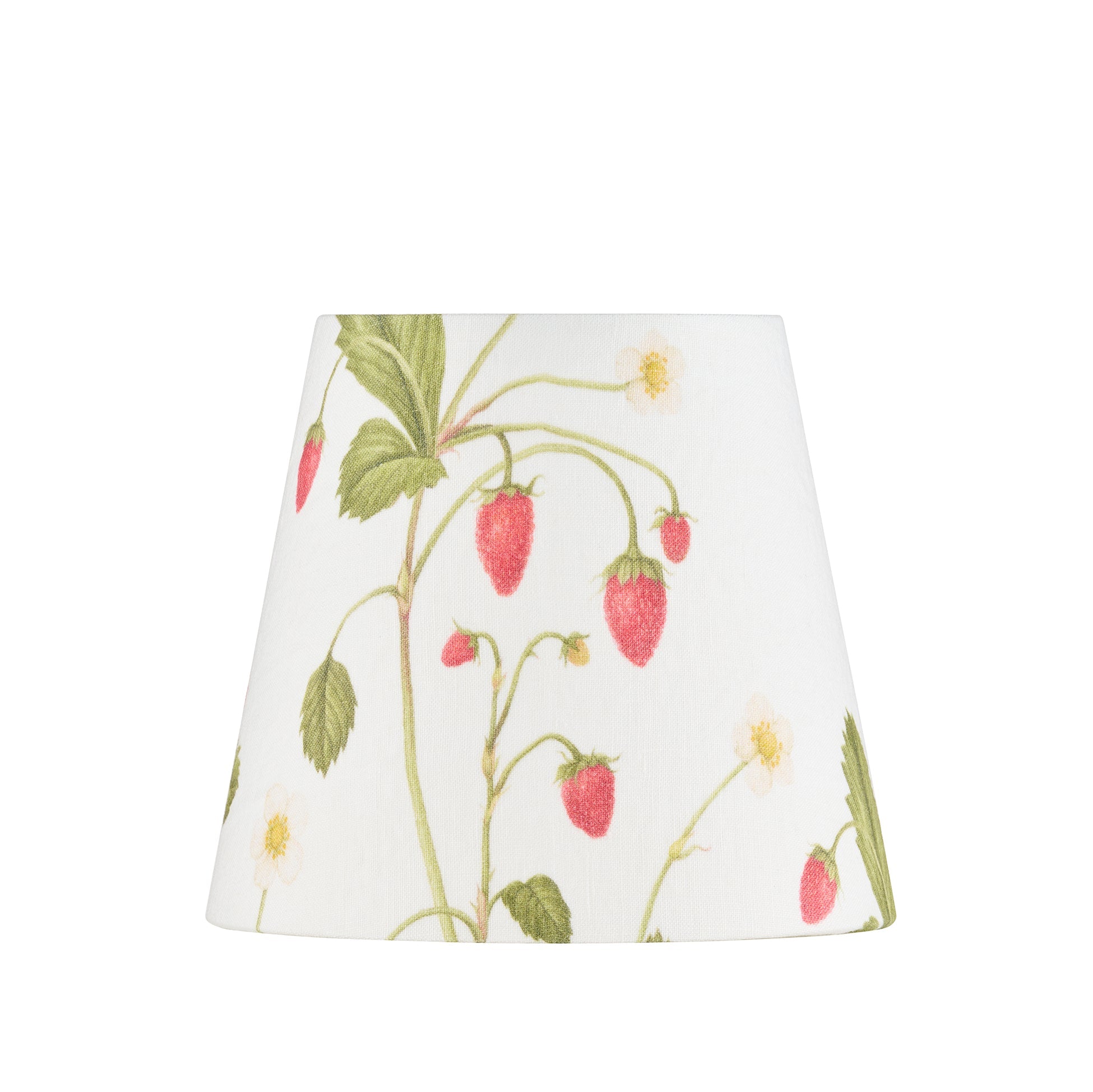 'Fraises des Bois' Linen French Drum Lampshade, 13cm
