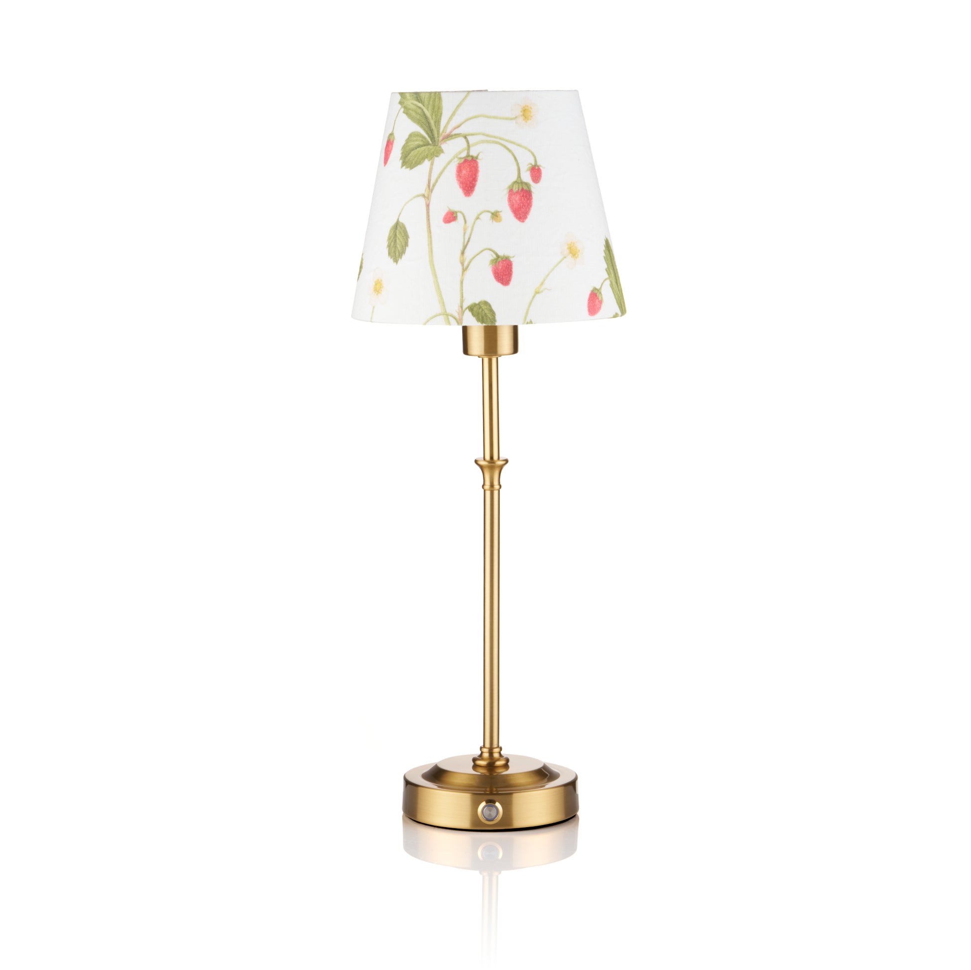 'Fraises des Bois' Linen French Drum Lampshade, 13cm