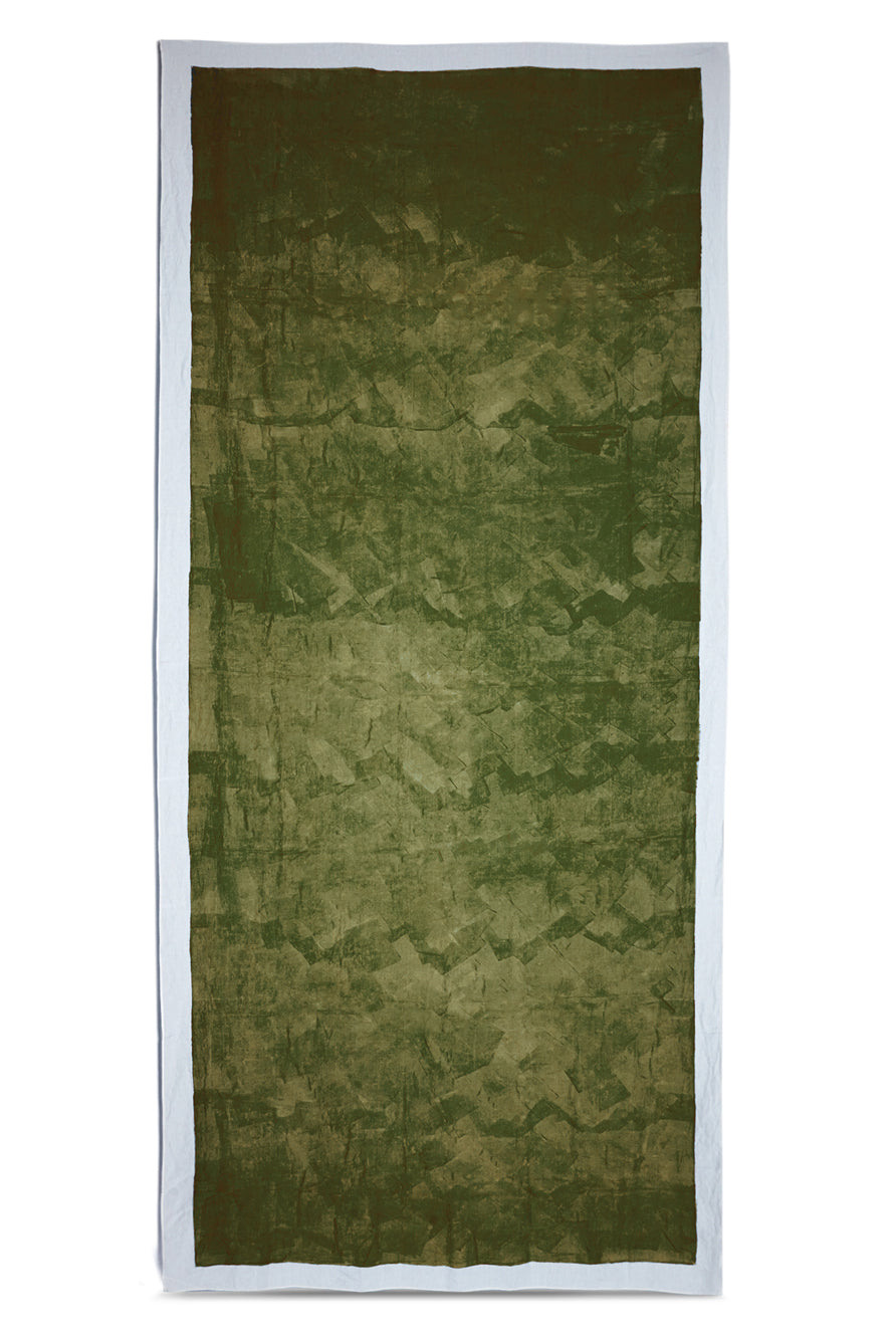 'Full Field' Linen Tablecloth in Avocado Green