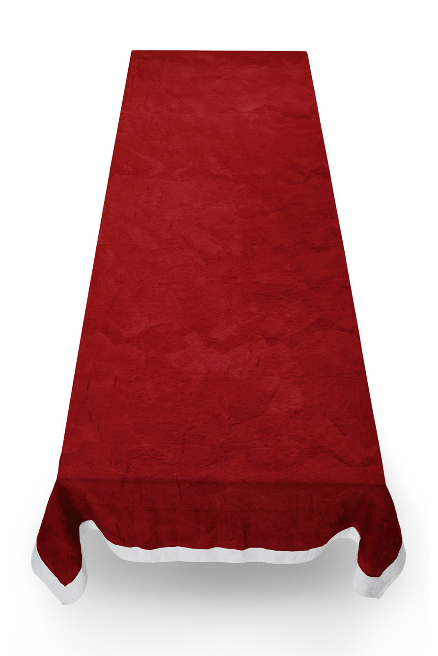 'Full Field' Linen Tablecloth in Claret Red