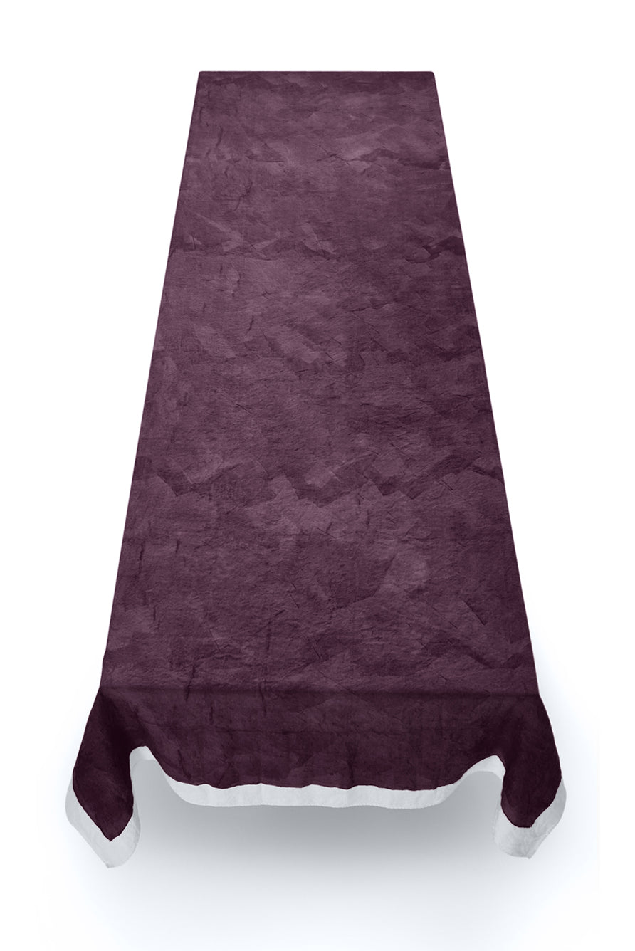 'Full Field' Linen Tablecloth in Grape Purple