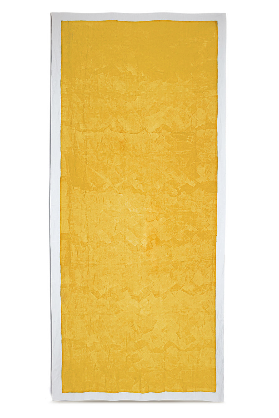 'Full Field' Linen Tablecloth in Lemon Yellow