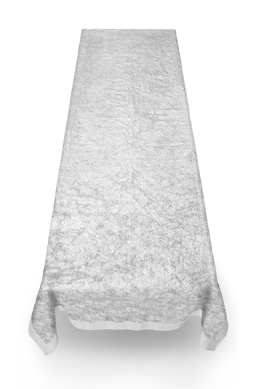 'Full Field' Linen Tablecloth in Silver
