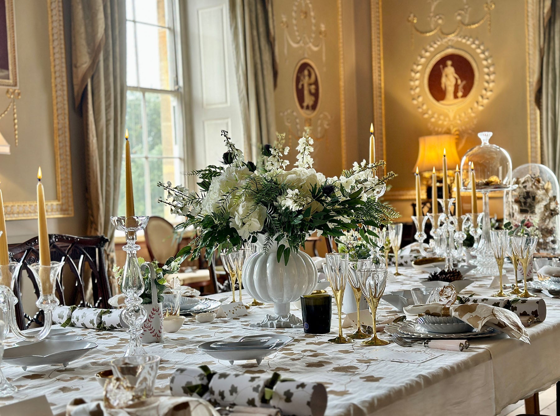 Handblown Glass Rose Napkin Ring in Gold