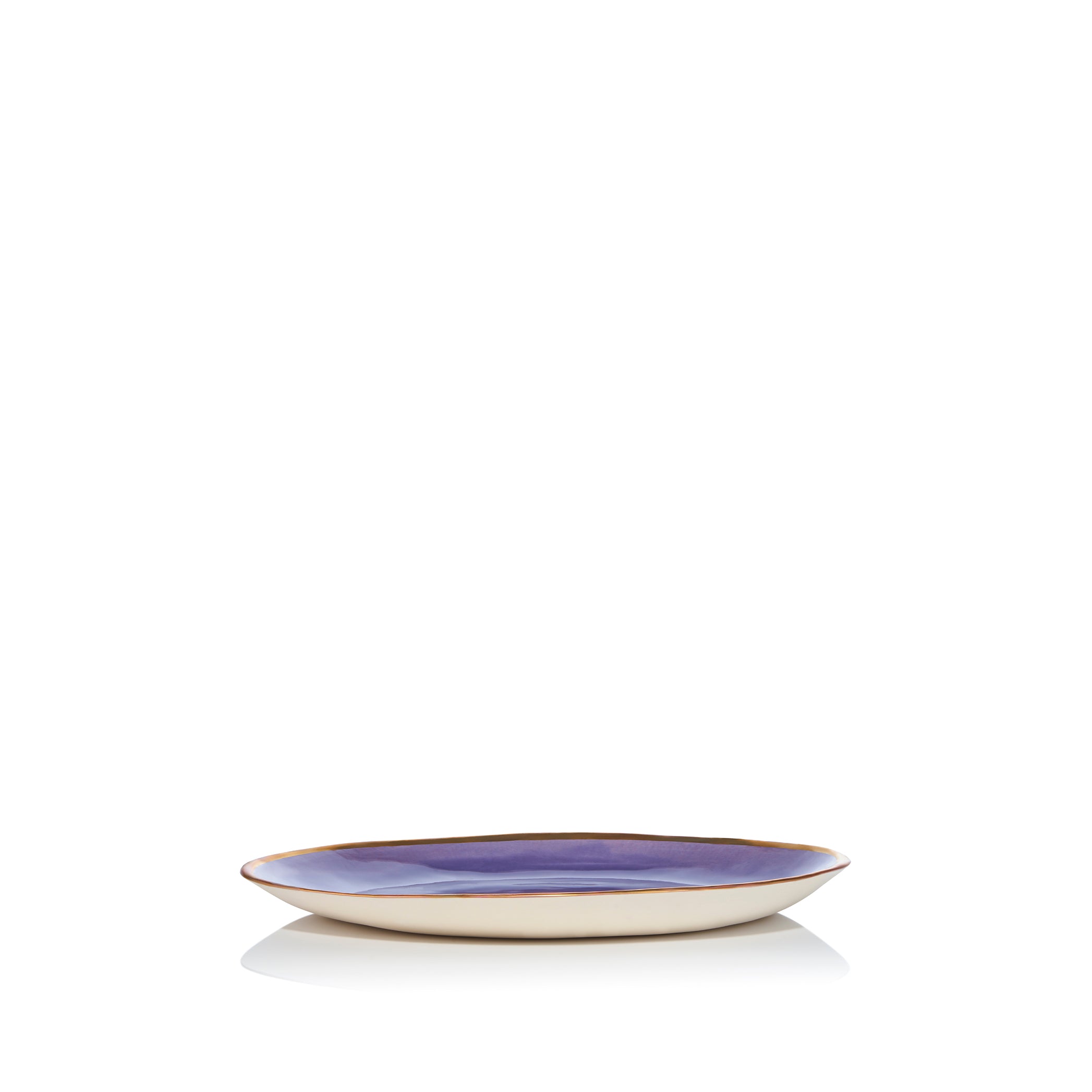 Handmade 27cm Purple Ceramic Dinner Plate with 24 Carat Gold Rim ...