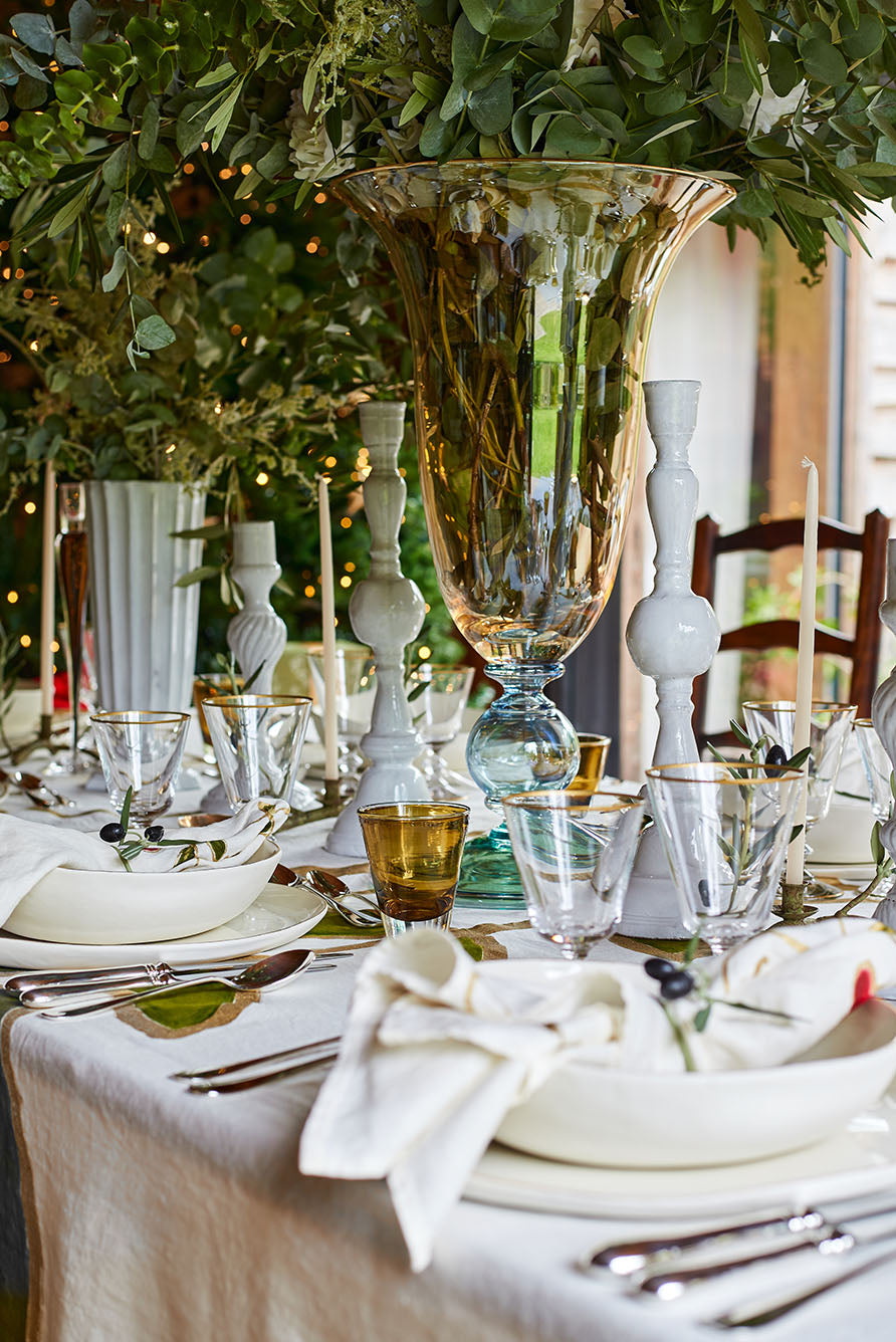 Summerill & Bishop Classic White Wine Glass With Gold Rim, 19cl