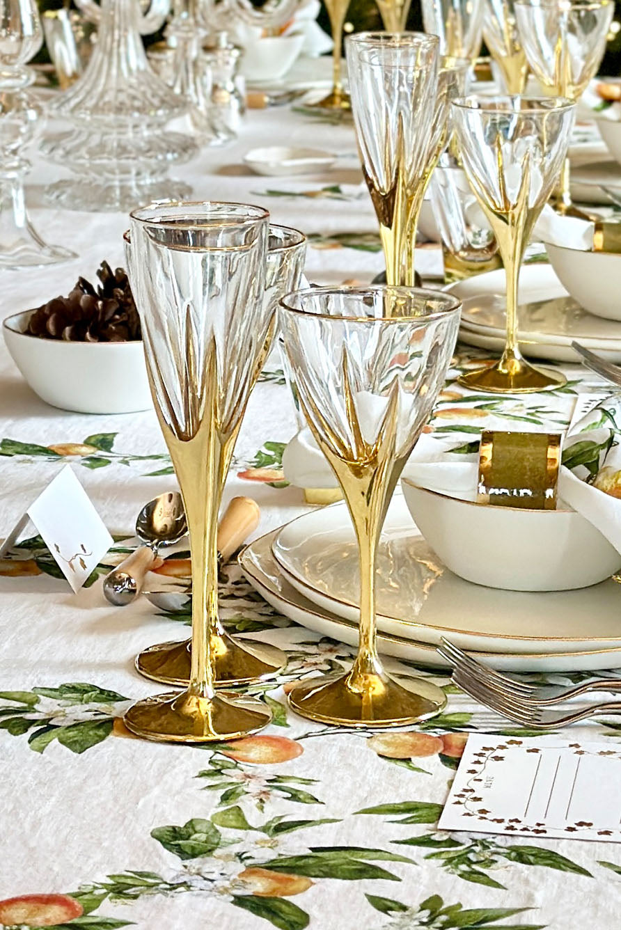 Gold Art Deco Hand Decorated Water Glass Tumbler