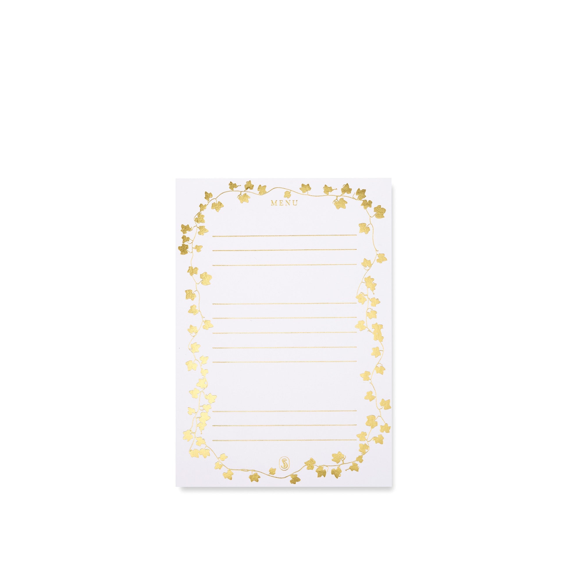 'Ivy' Table Menu in Gold, Set of 12