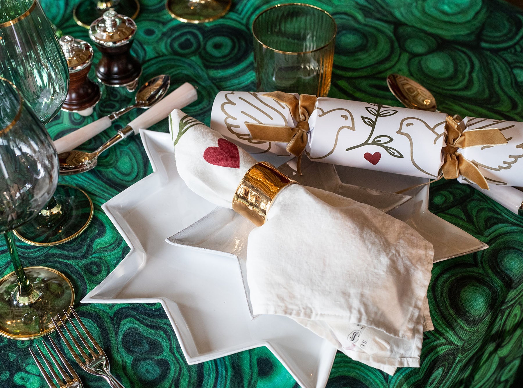 Porcelain Napkin Ring in Gold Glaze