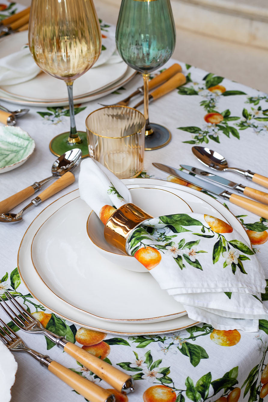 Porcelain Napkin Ring in Gold Glaze
