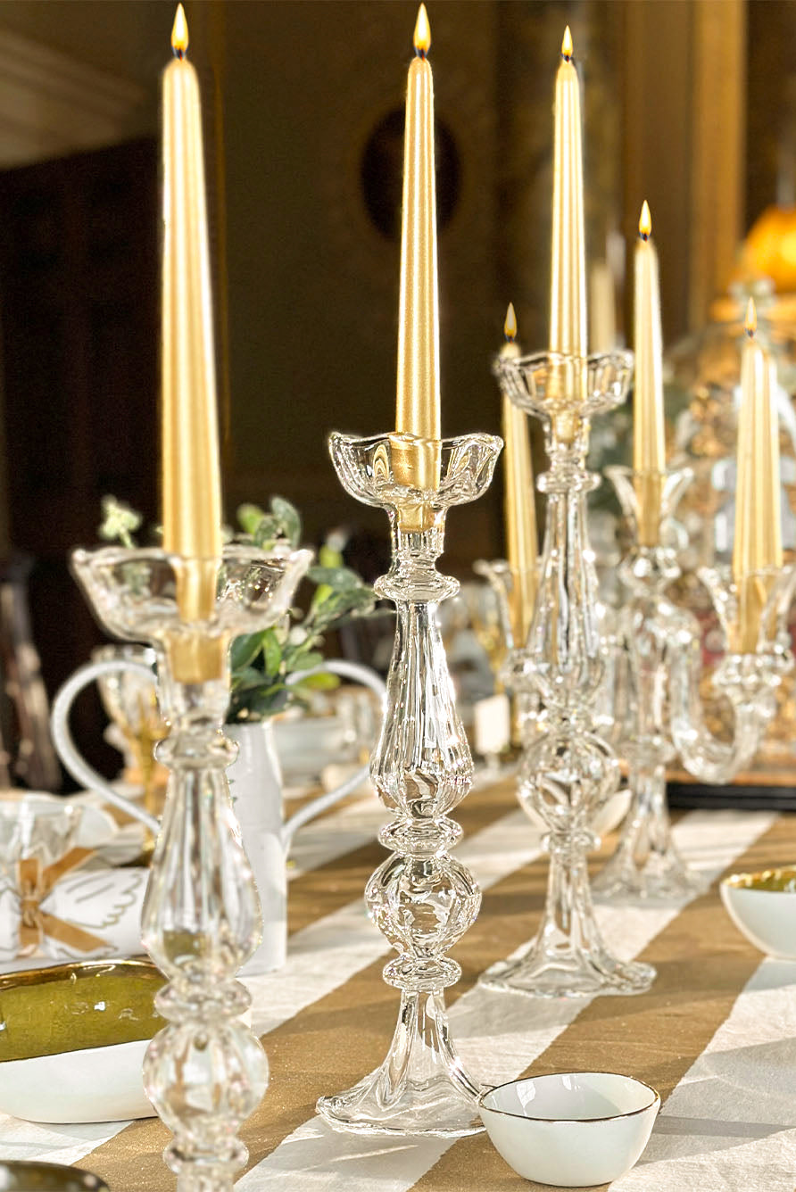 'Stripe' Screen Printed Linen Tablecloth in Gold