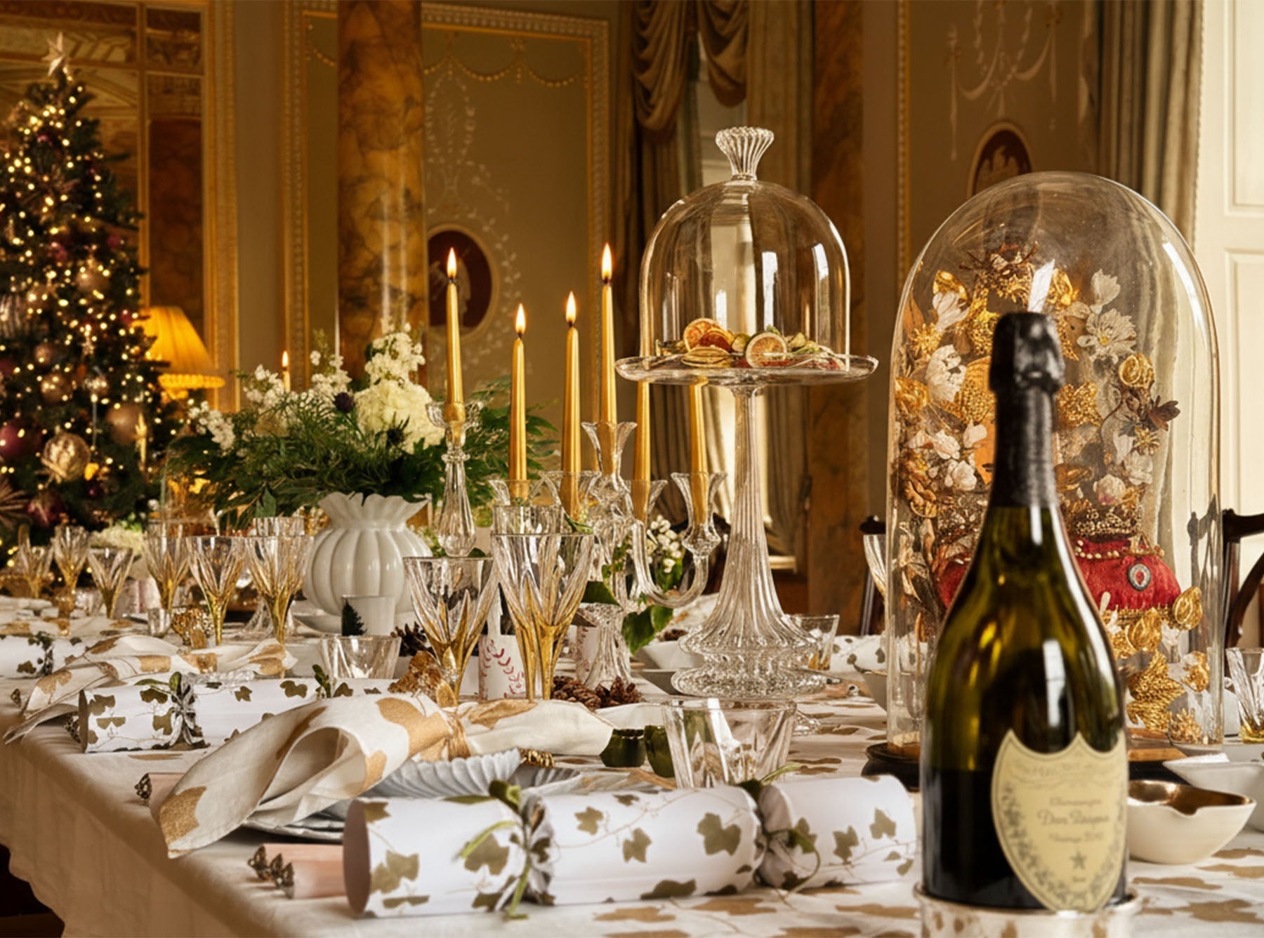 S&B Set of 2 Tapered Candles in Gold, 25cm