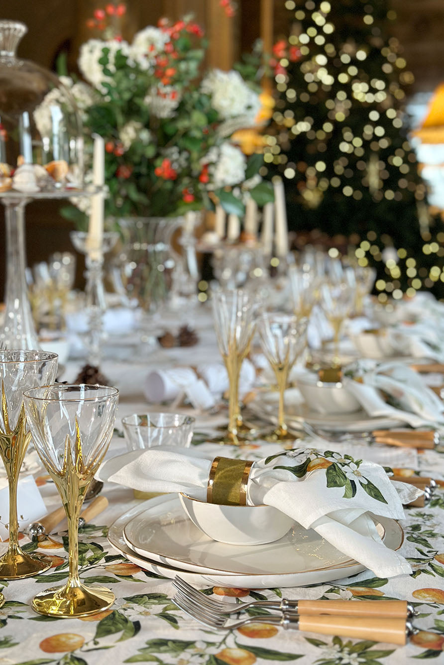 Handmade Ceramic Thick Gold Rim Green Napkin Ring