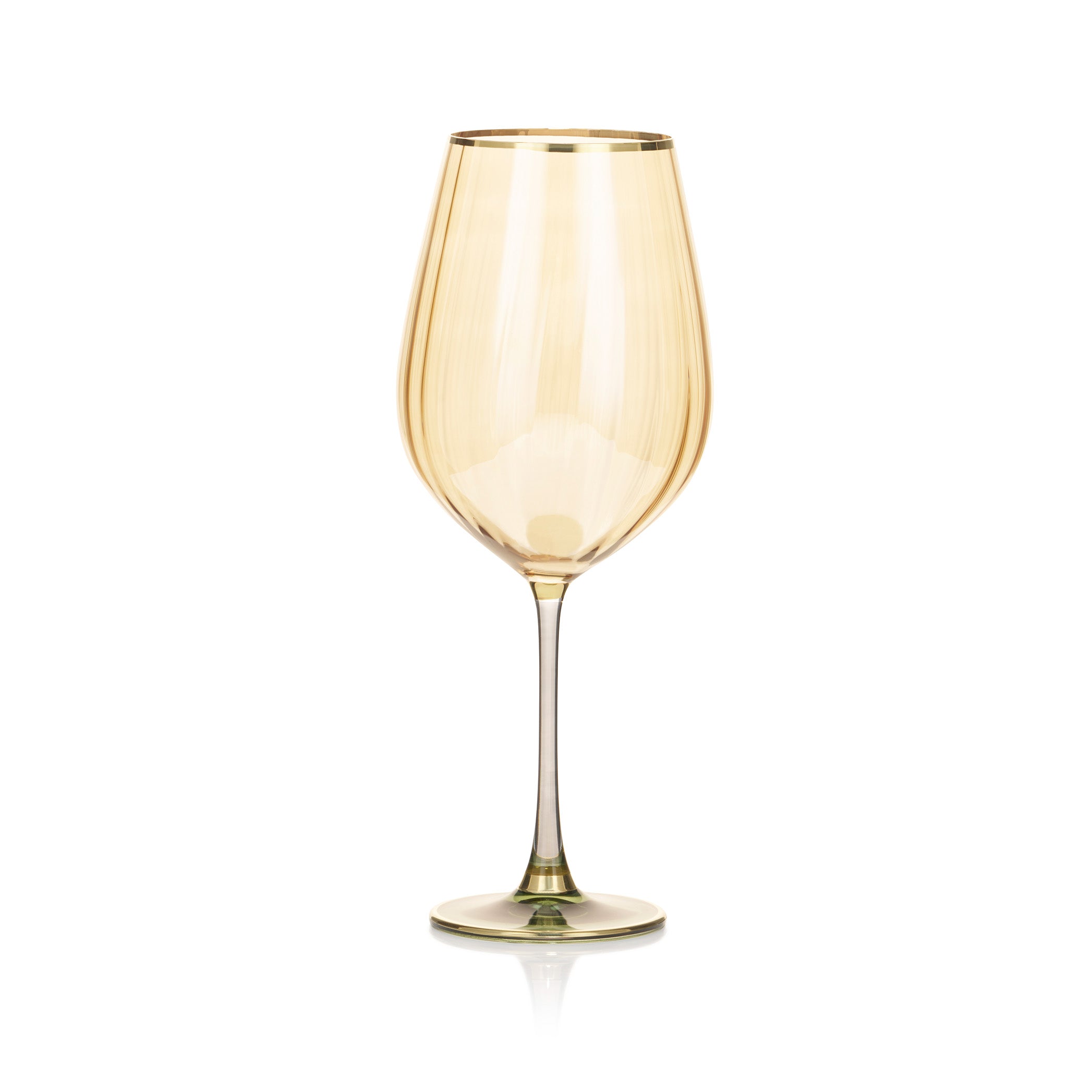 Italian Amber & Blue Red Wine Glass, 85cl