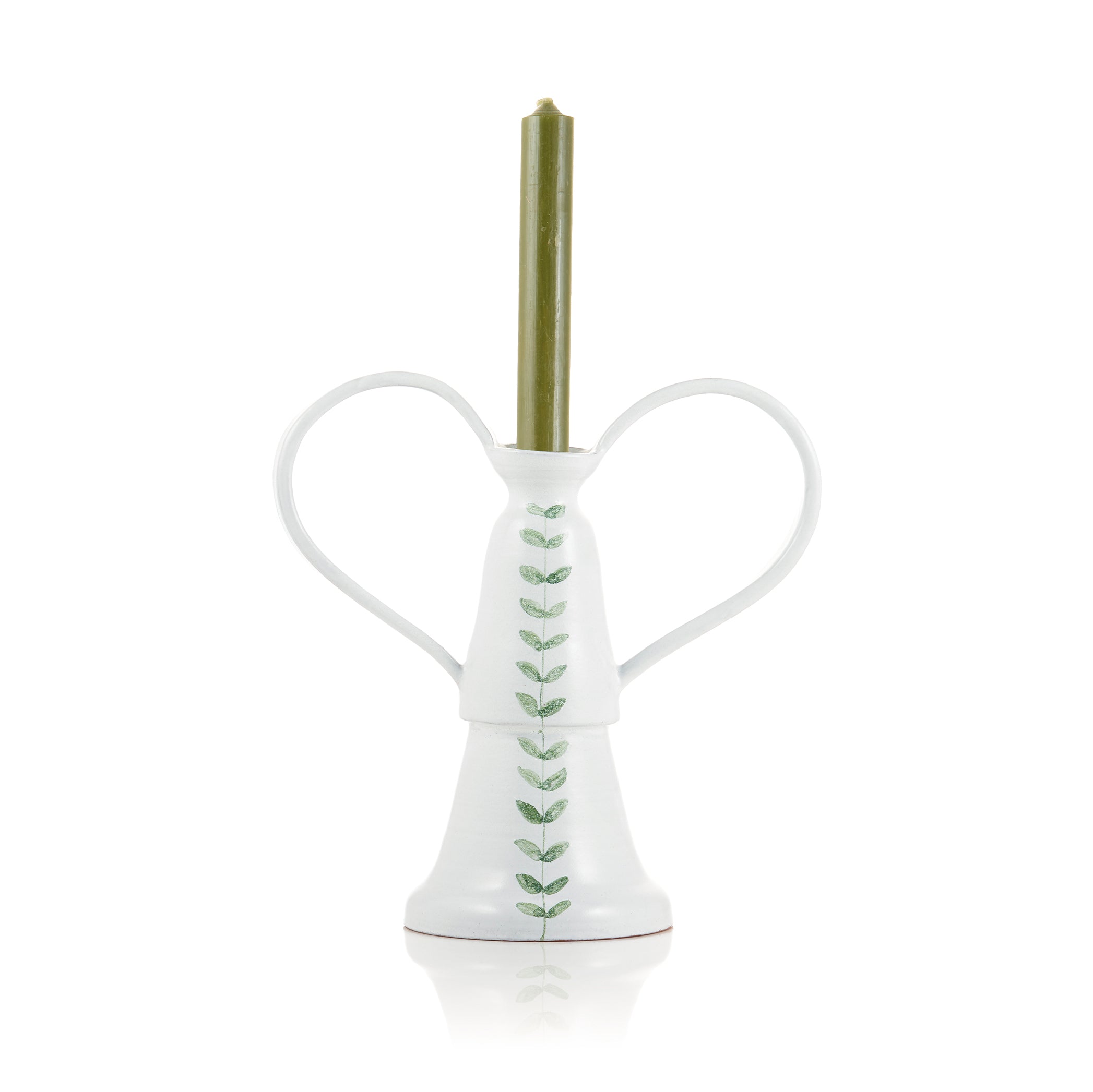 Green Laurel Simple Candle Holder, 22cm