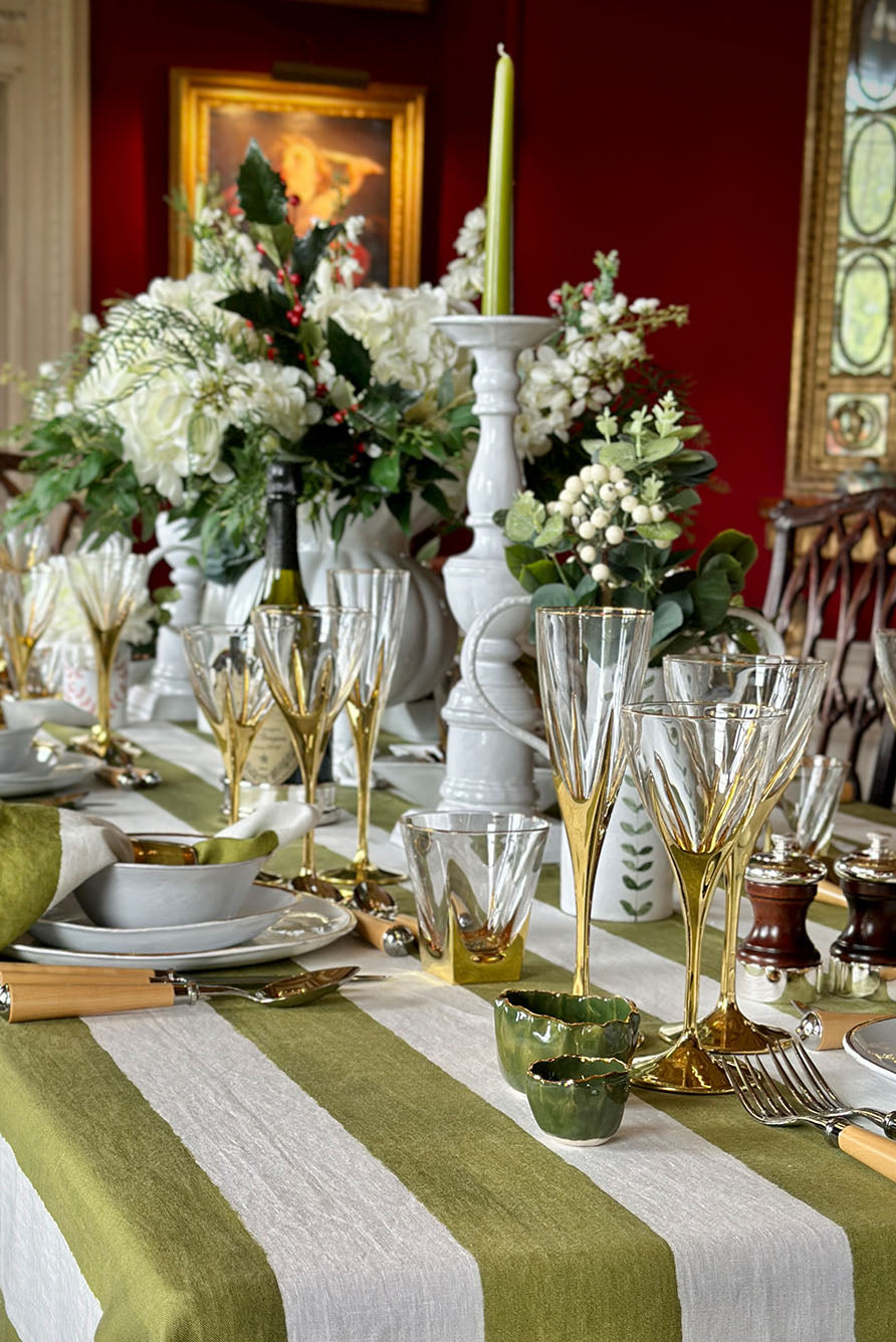 S&B Set of 2 Tapered Candles in Olive Green, 25cm