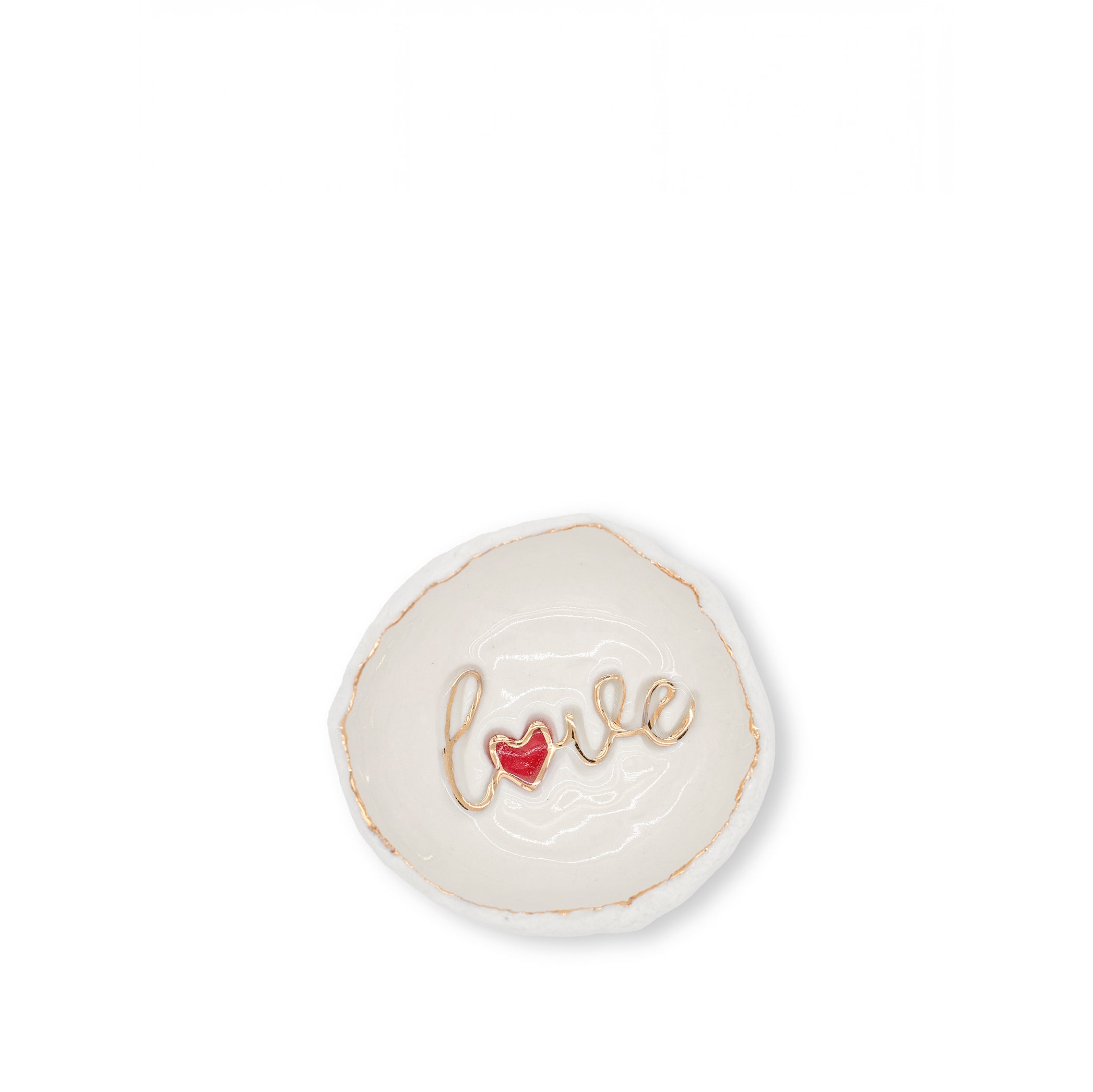 HB Jagged LOVE Bowl with Red Heart, 7cm