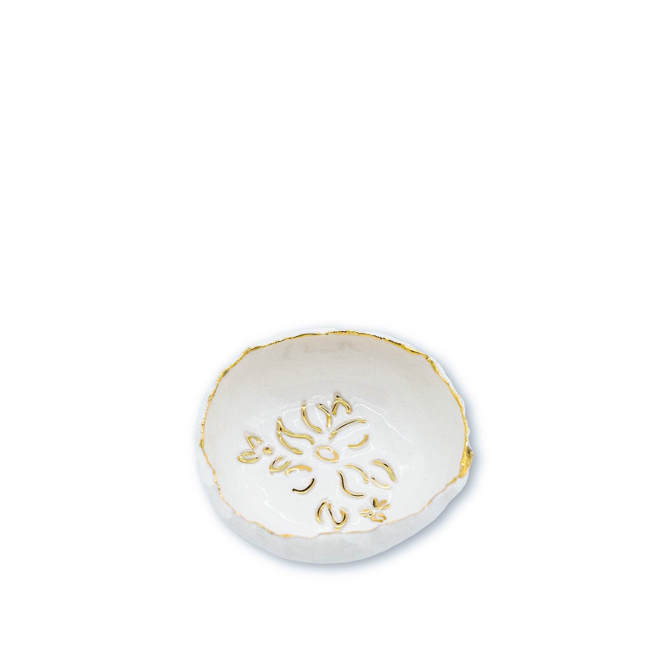 HB Jagged Bowl with Gold Falling Flowers, 7cm