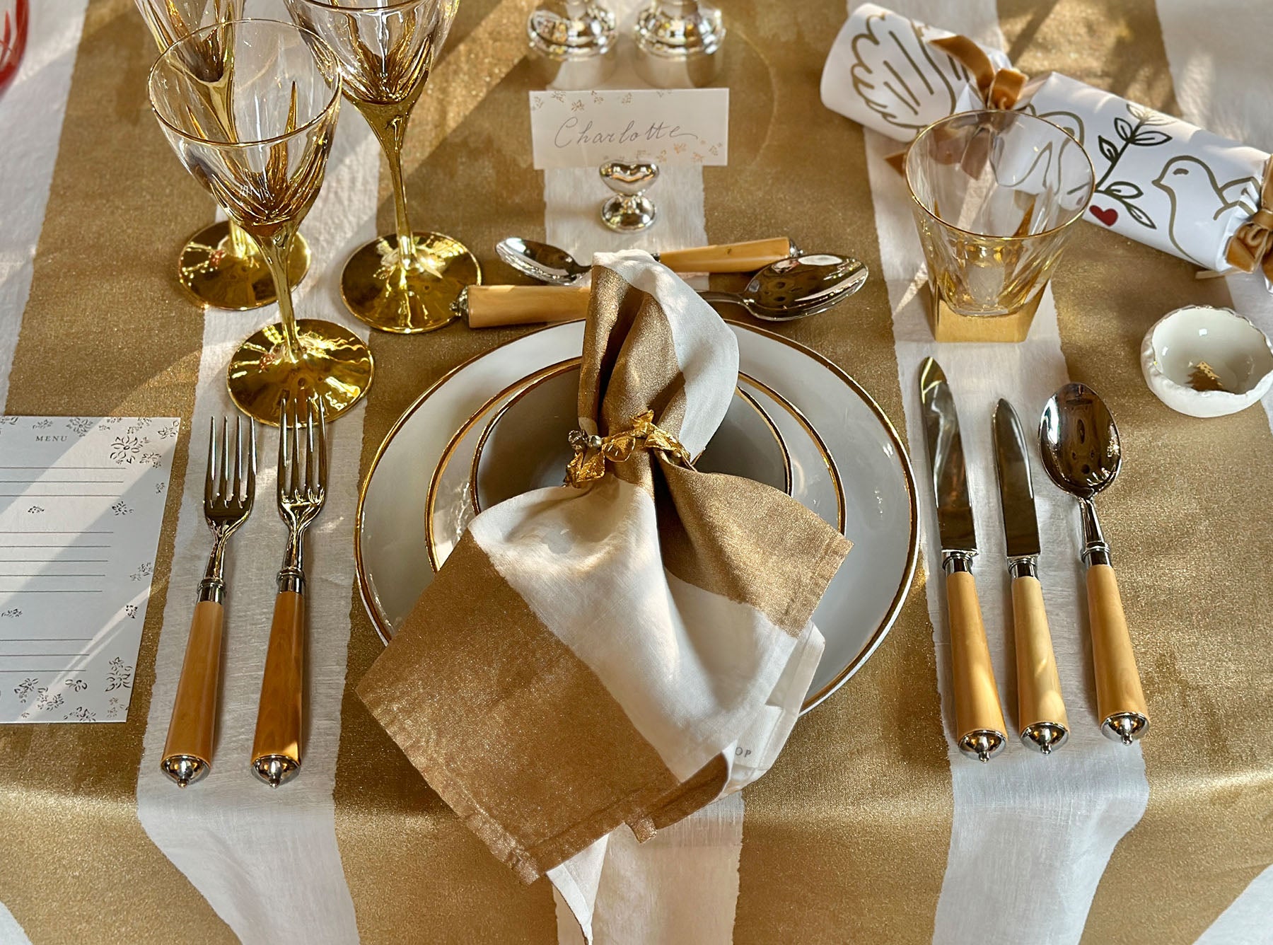 HB Jagged Bowl with Gold Christmas Tree, 7cm (ASSORTED)