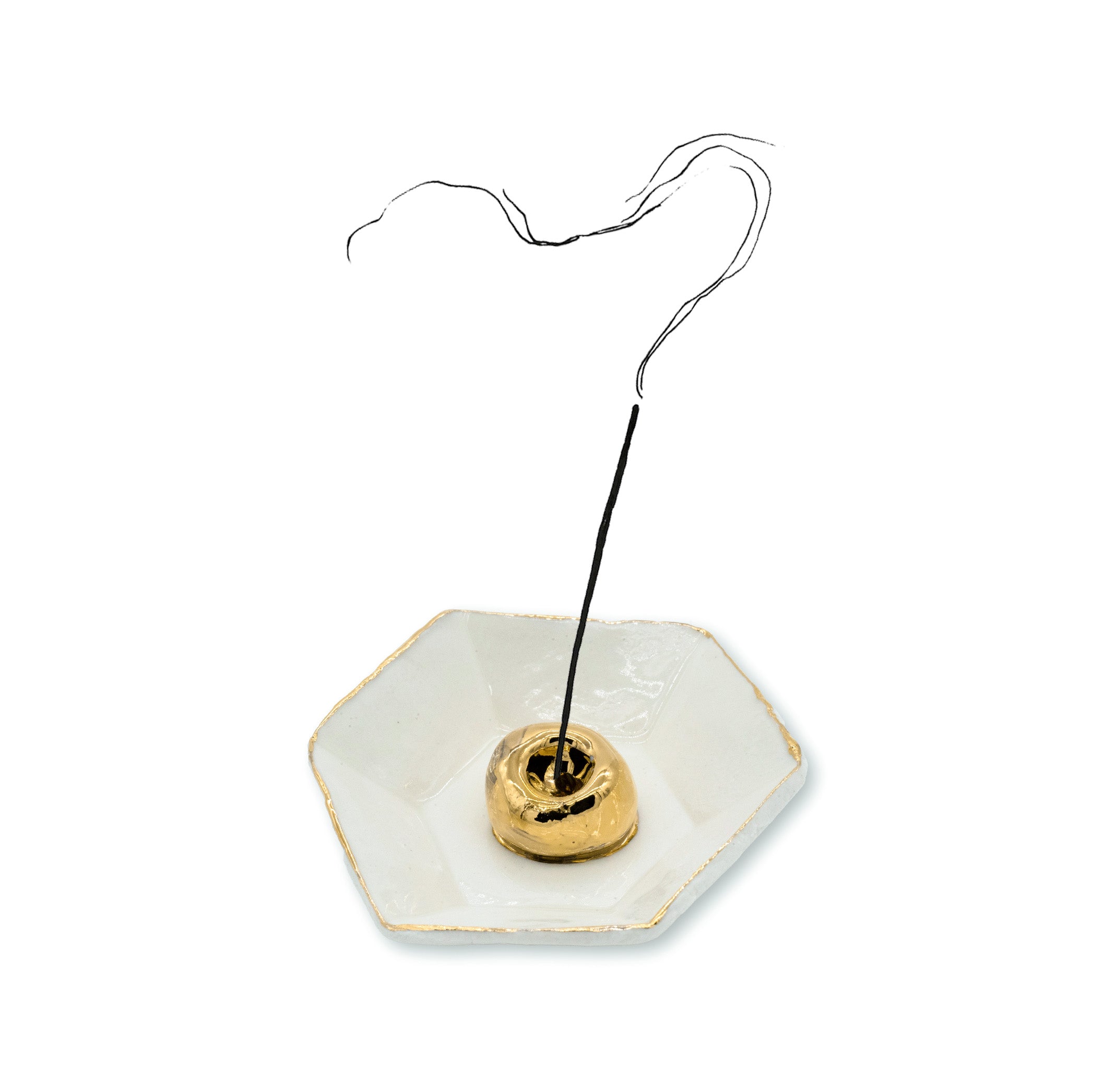 HB Jagged Small Hexagonal Incense Holder