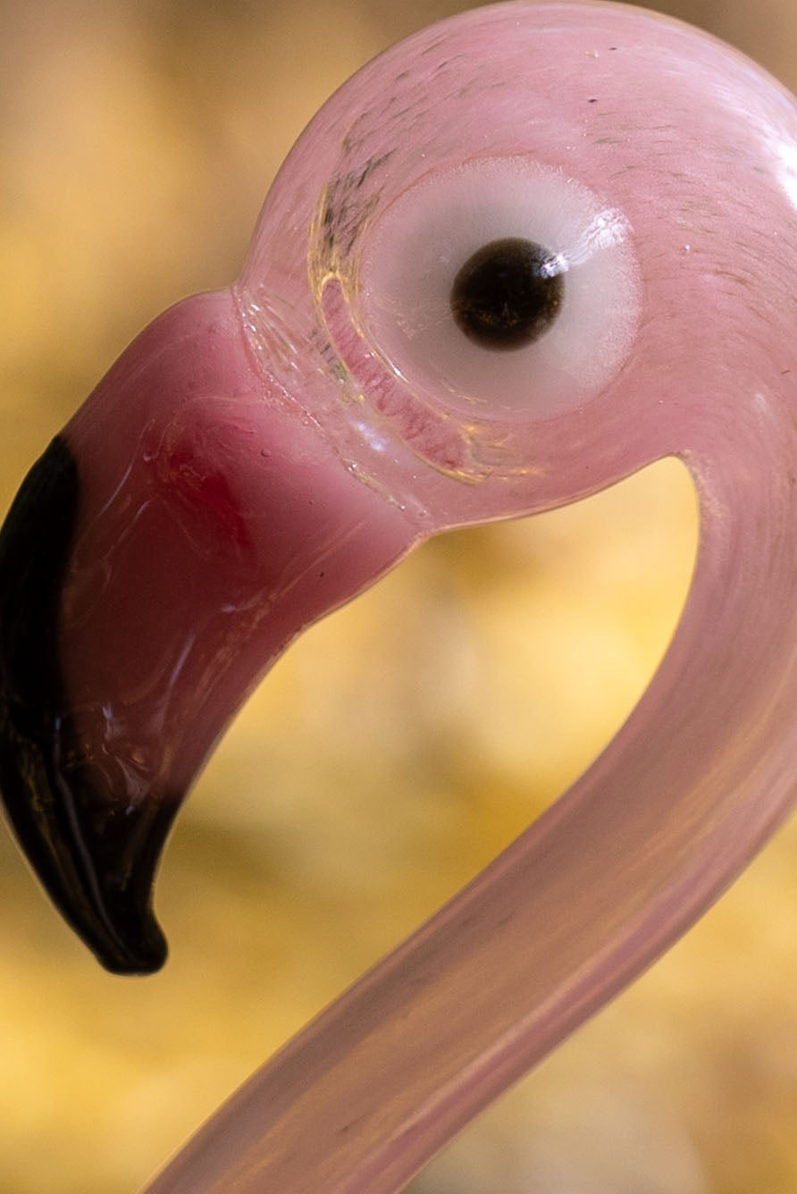 Handblown Glass Flamingo Small Platter, 21cm