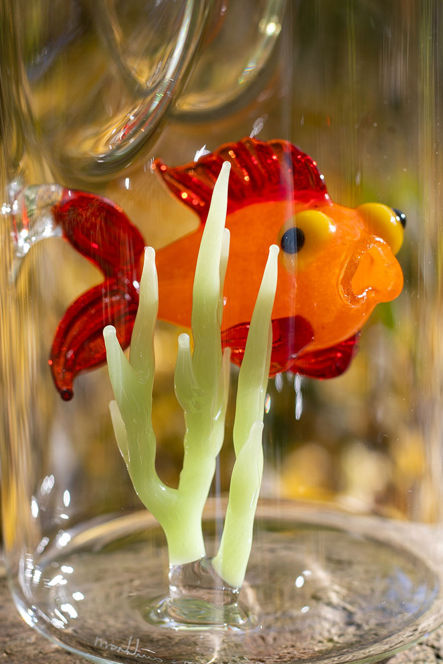Handblown Glass Goldfish Carafe, 24.5cm