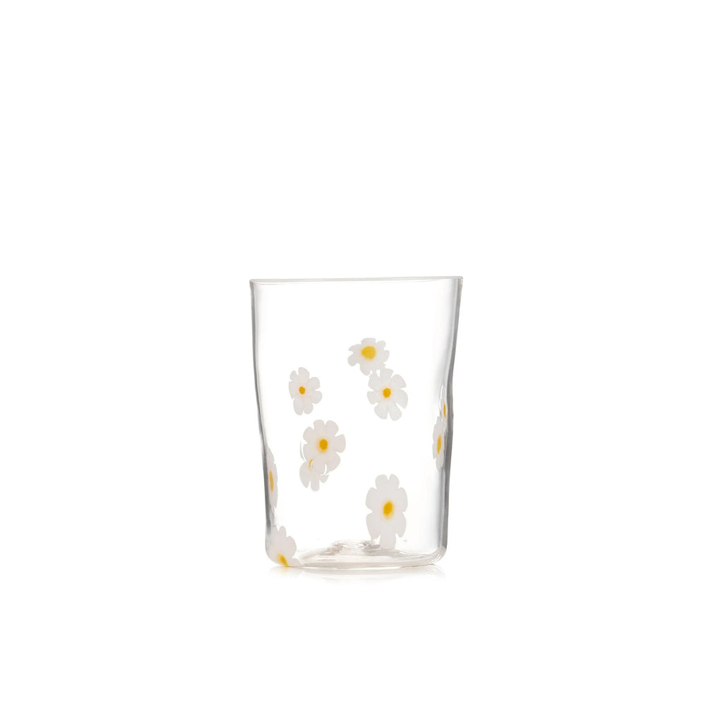 Handblown Murano Glass Daisy Tumbler
