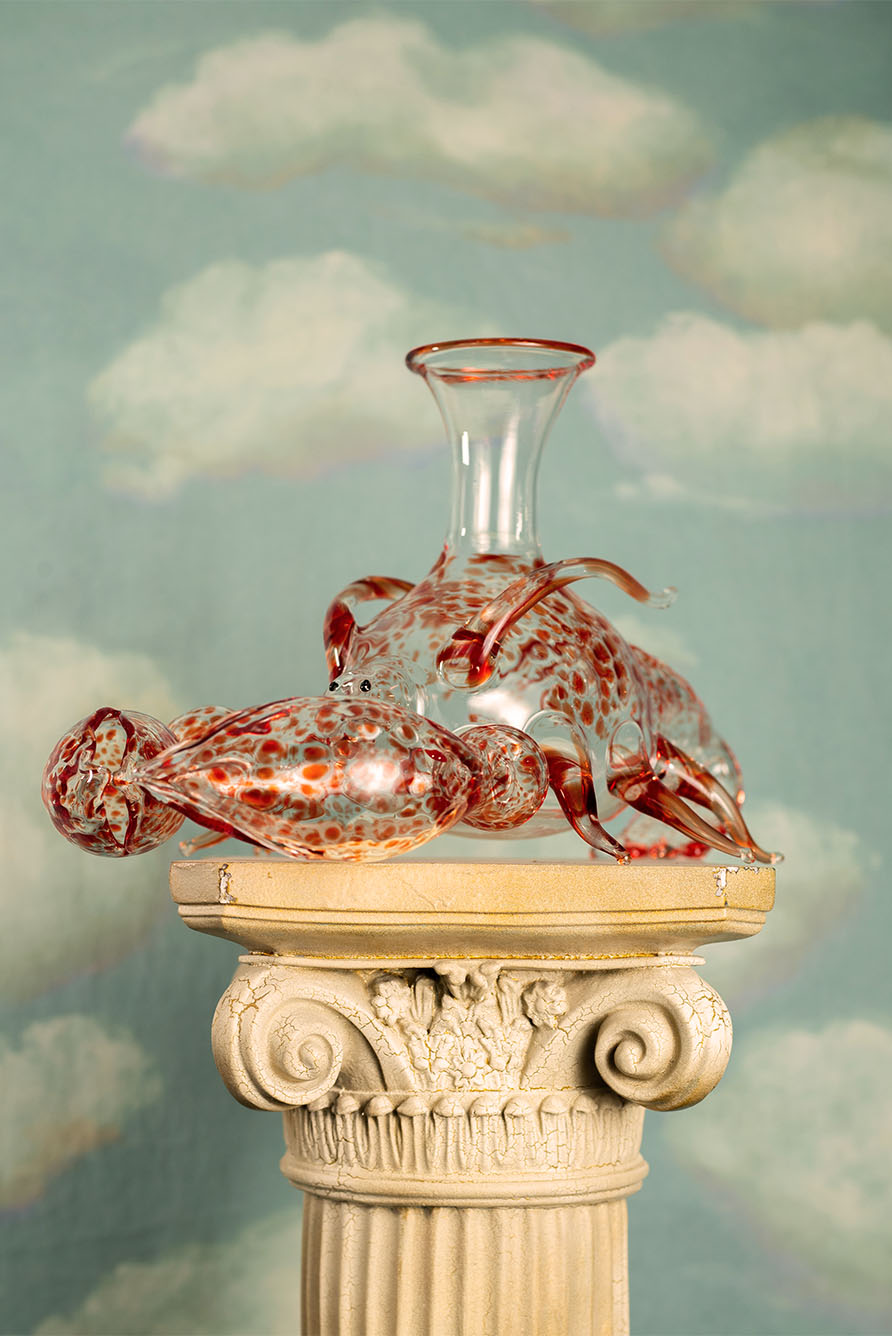 Handblown Glass Lobster Decanter, 21cm x 36cm