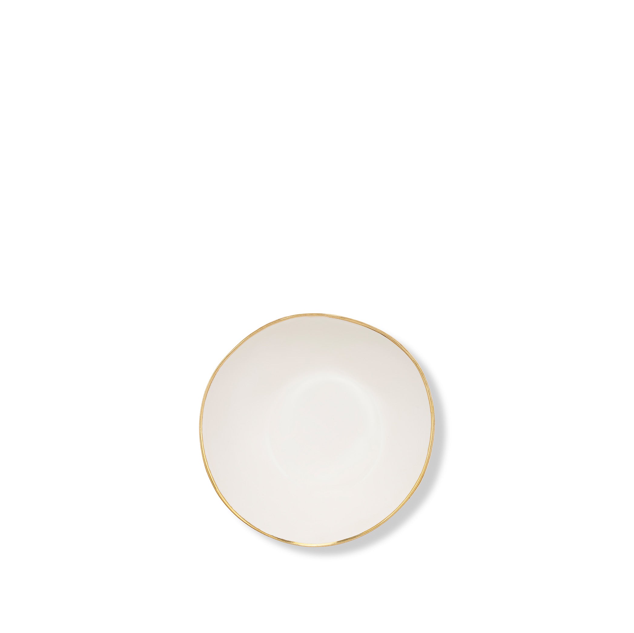 Handmade Ceramic Bowl with Gold Rim, 13cm