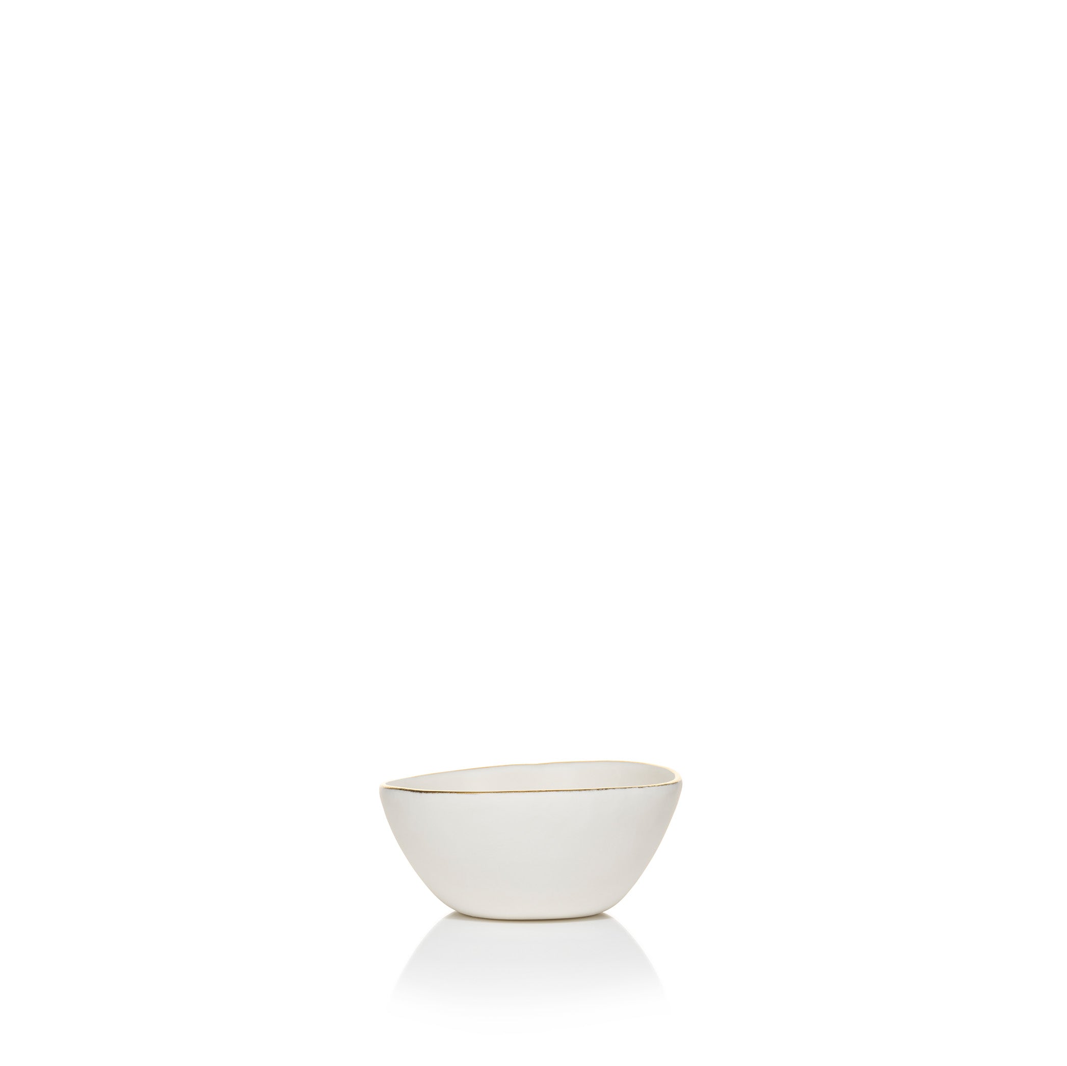 Handmade Ceramic Saucer Bowl with Gold Rim, 8cm