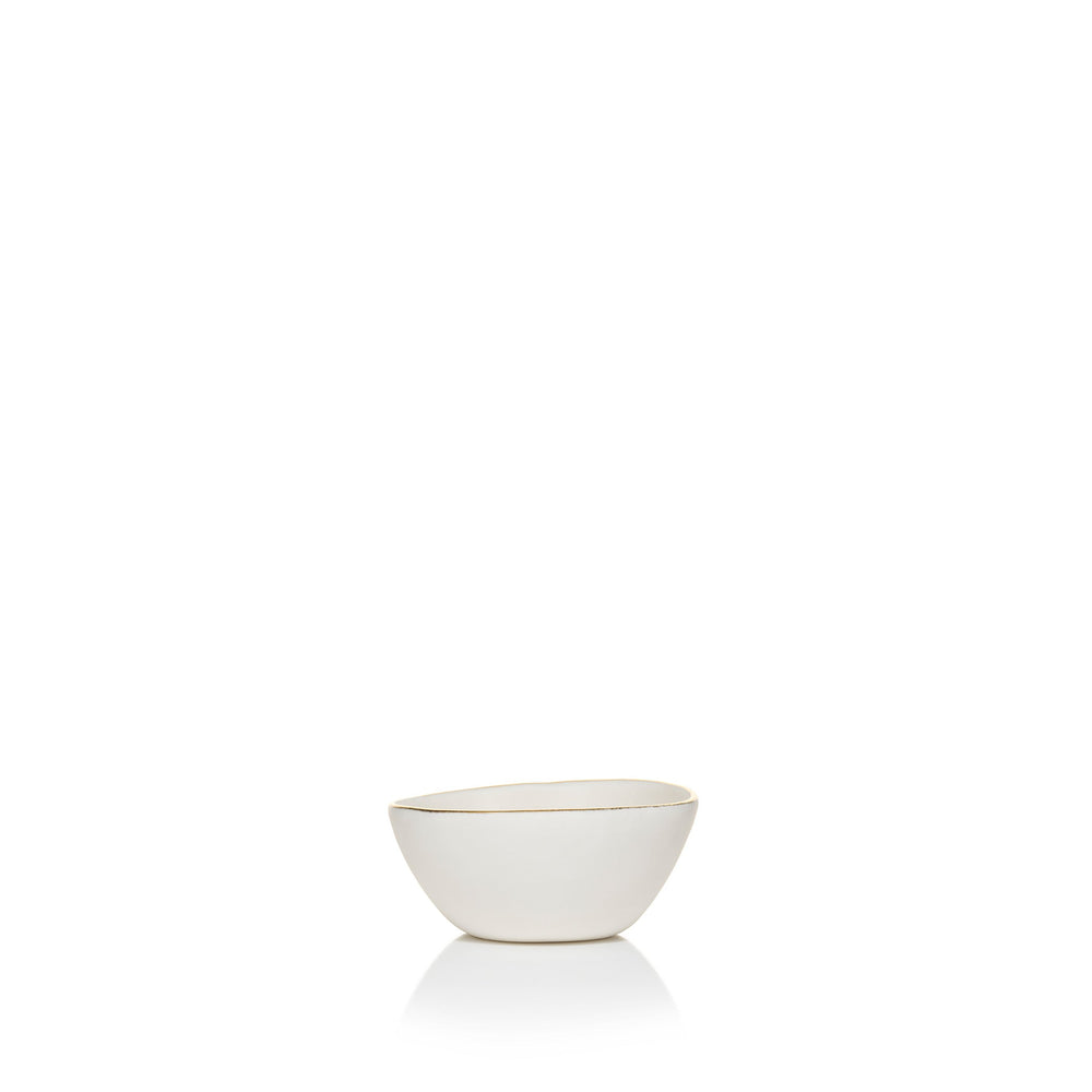 Handmade Ceramic Saucer Bowl with Gold Rim, 8cm
