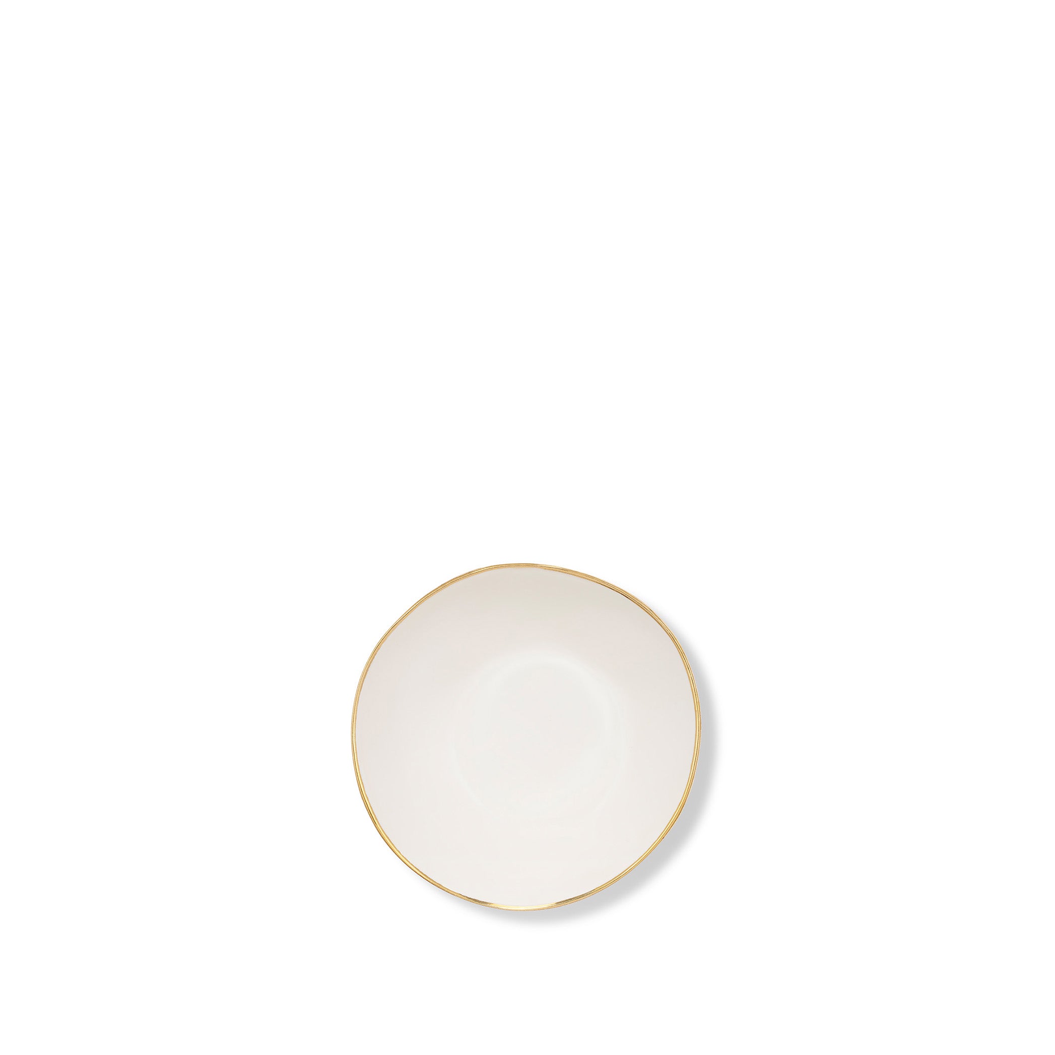 Handmade Ceramic Saucer Bowl with Gold Rim, 8cm