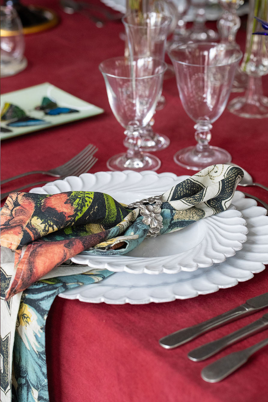 S&B x John Derian 'Happy' Linen Napkin, 50x50cm