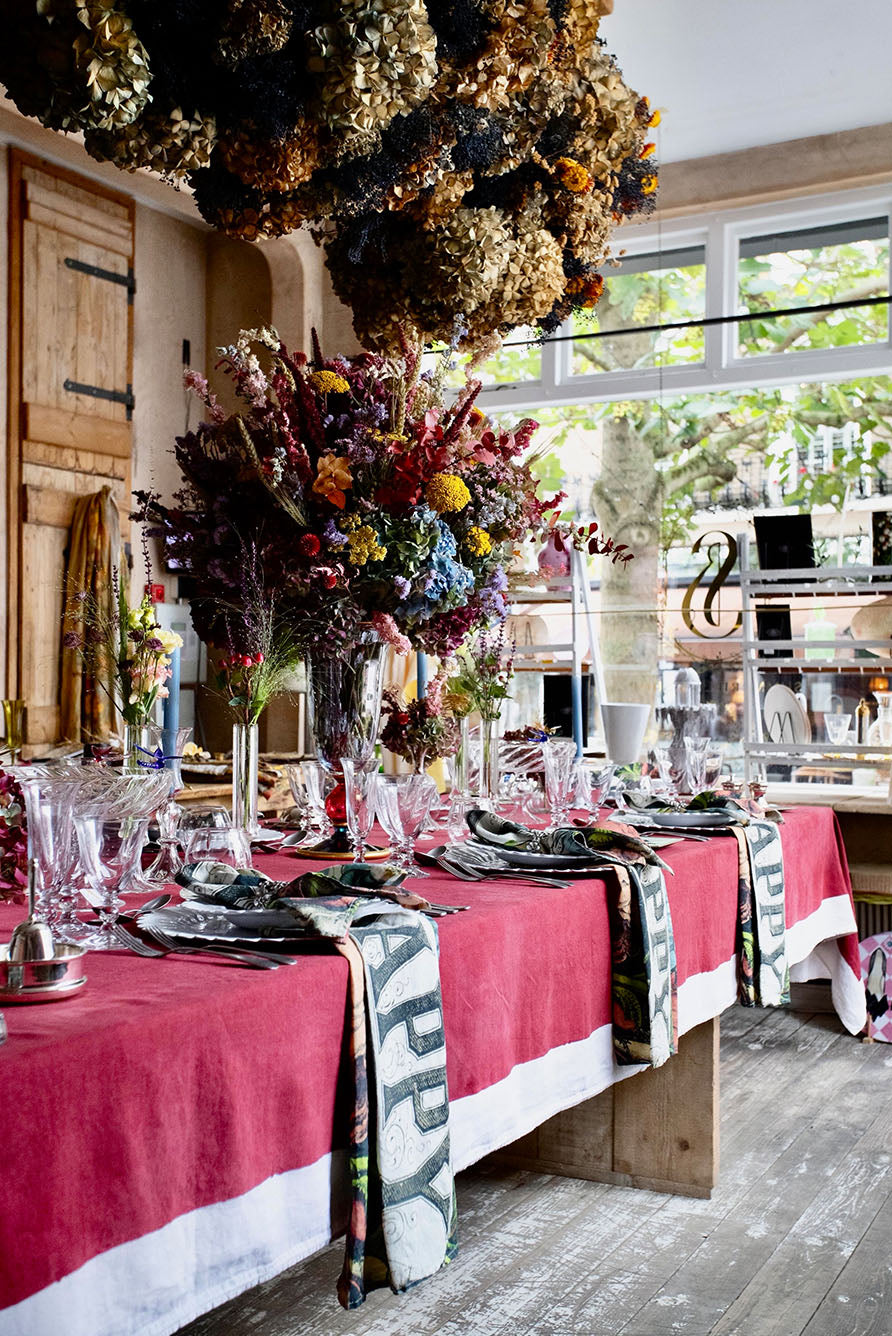 S&B x John Derian 'Happy' Linen Napkin, 50x50cm