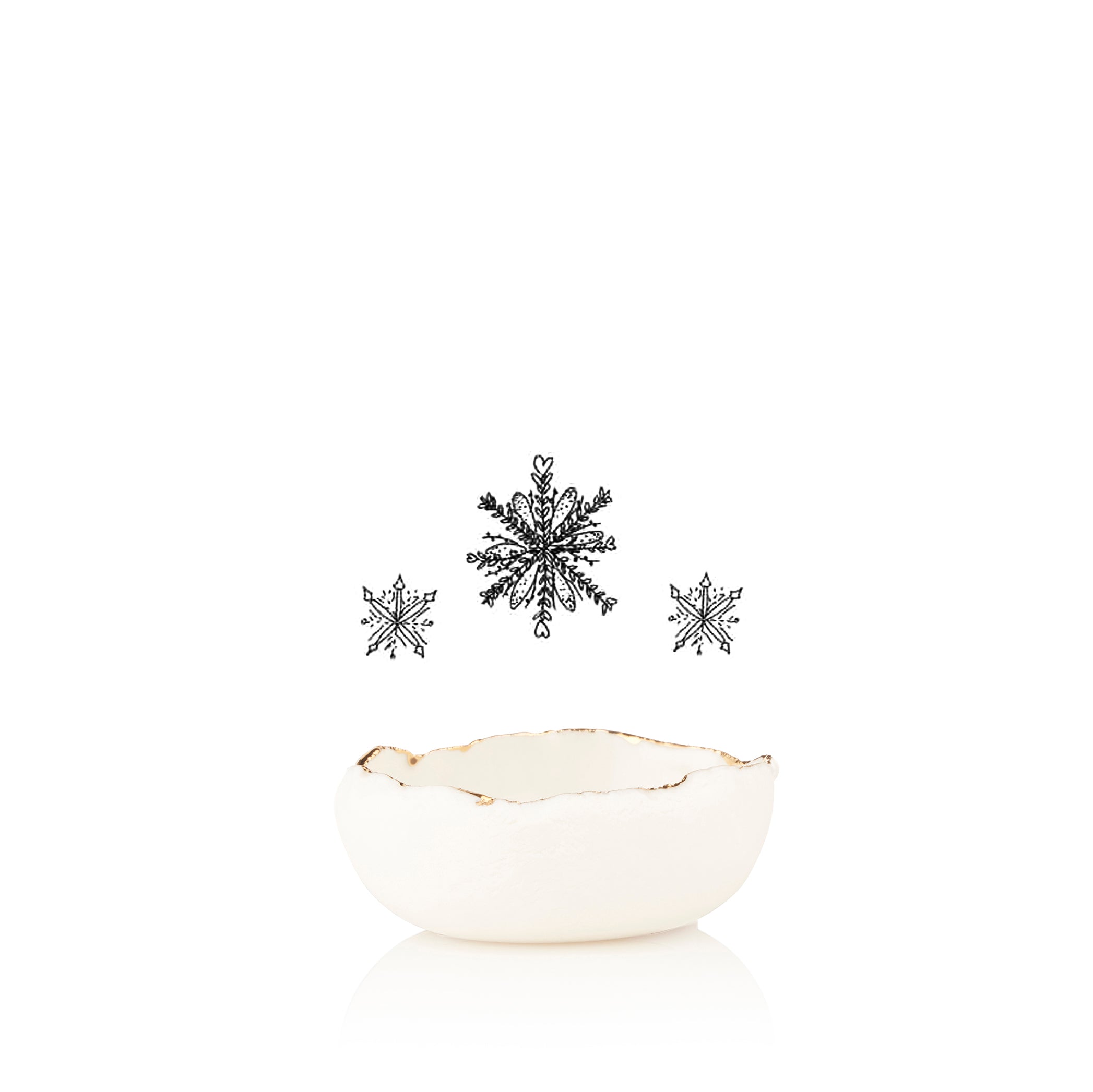 HB Jagged Bowl with Gold Snowflake, 7cm