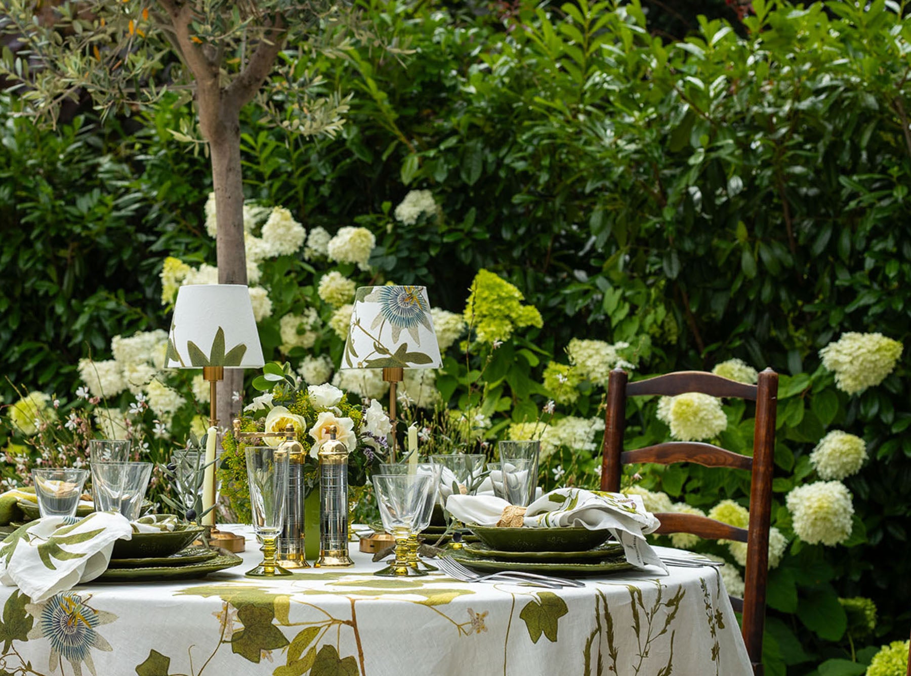 Embroidered 'Herb Garden' Linen Napkin, 50x50cm